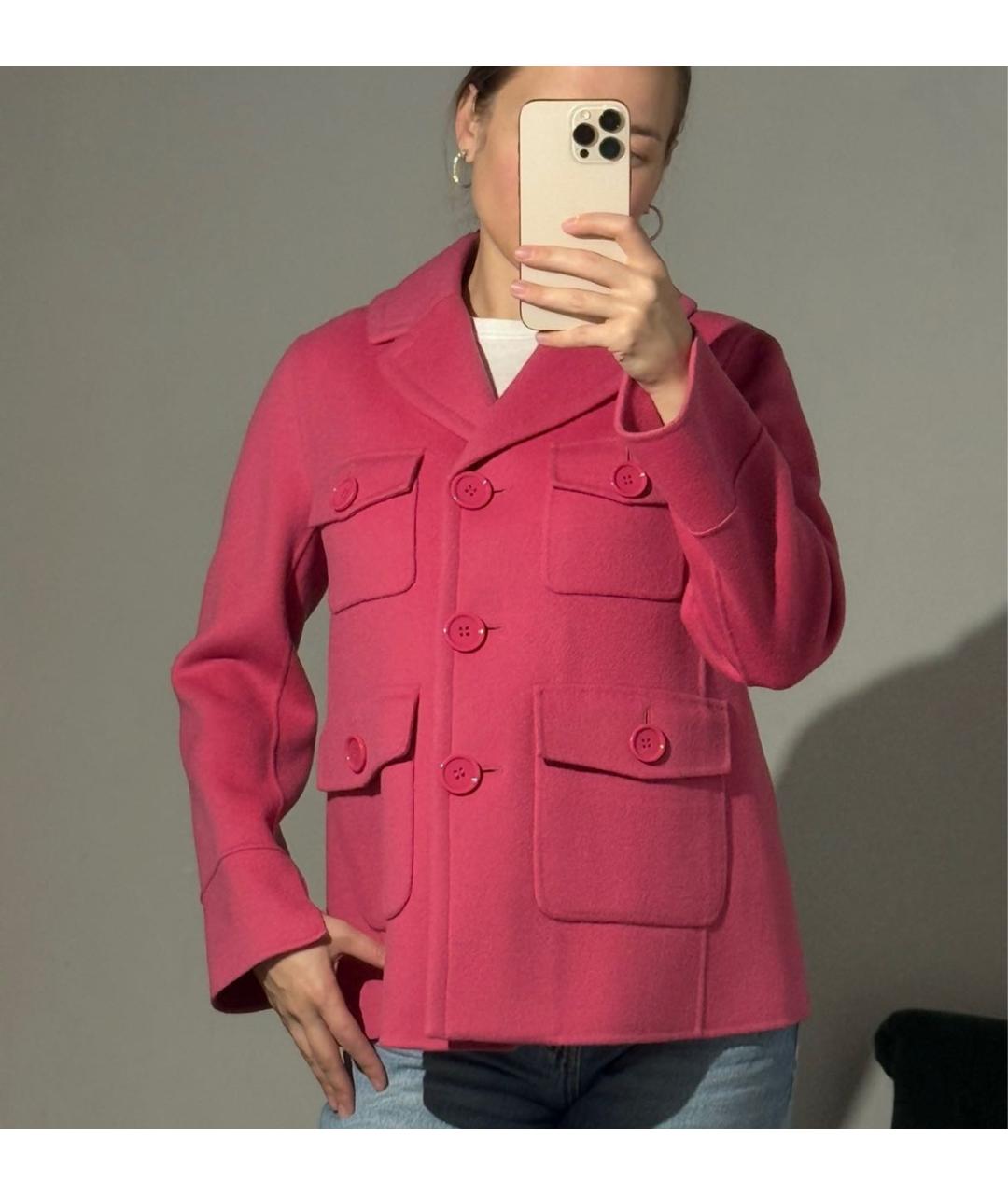 MAX MARA Розовое шерстяное пальто, фото 6