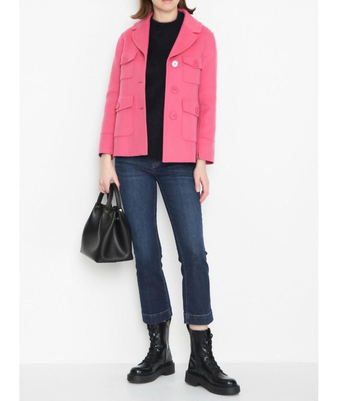 MAX MARA Розовое шерстяное пальто, фото 5