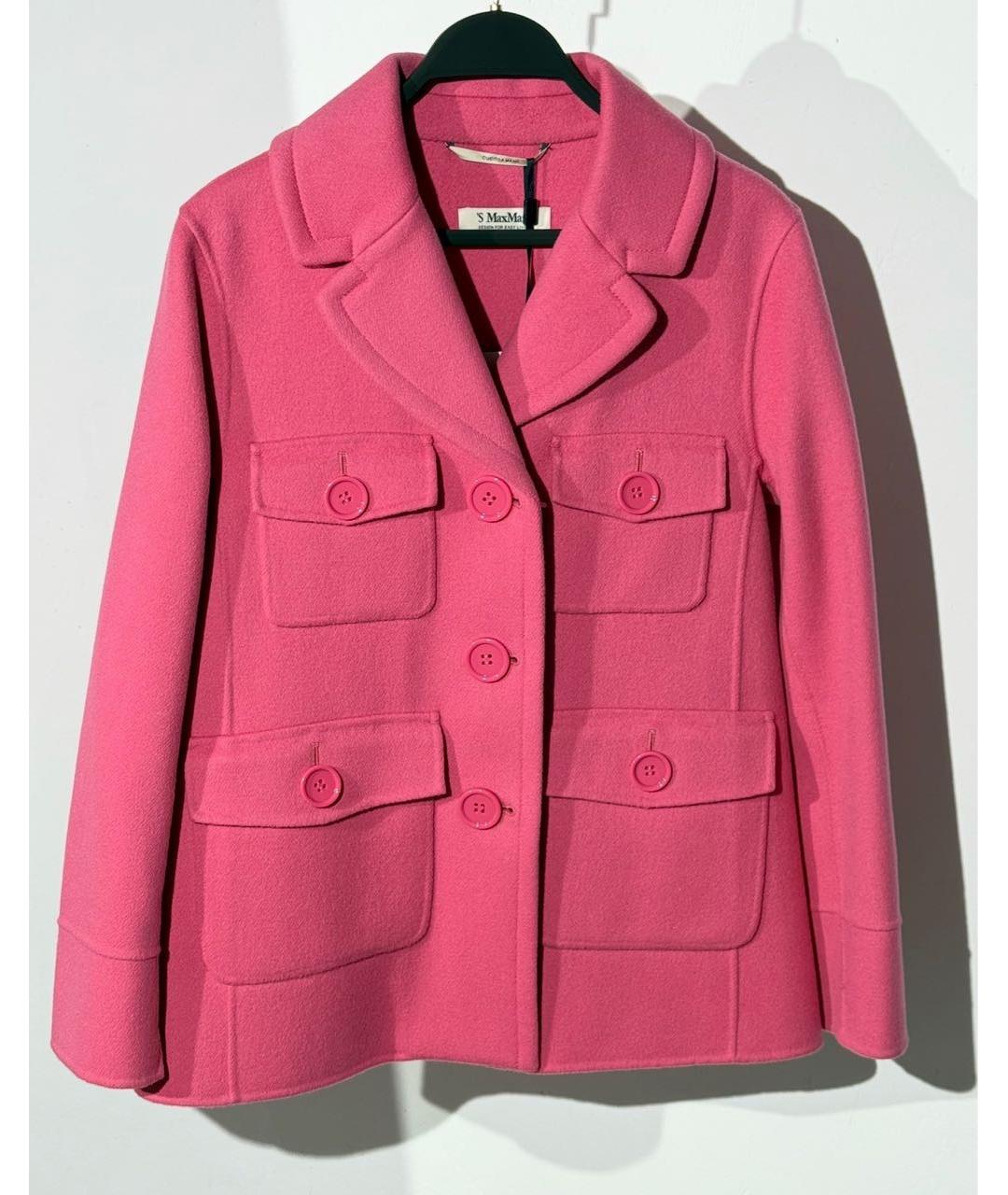 MAX MARA Розовое шерстяное пальто, фото 7