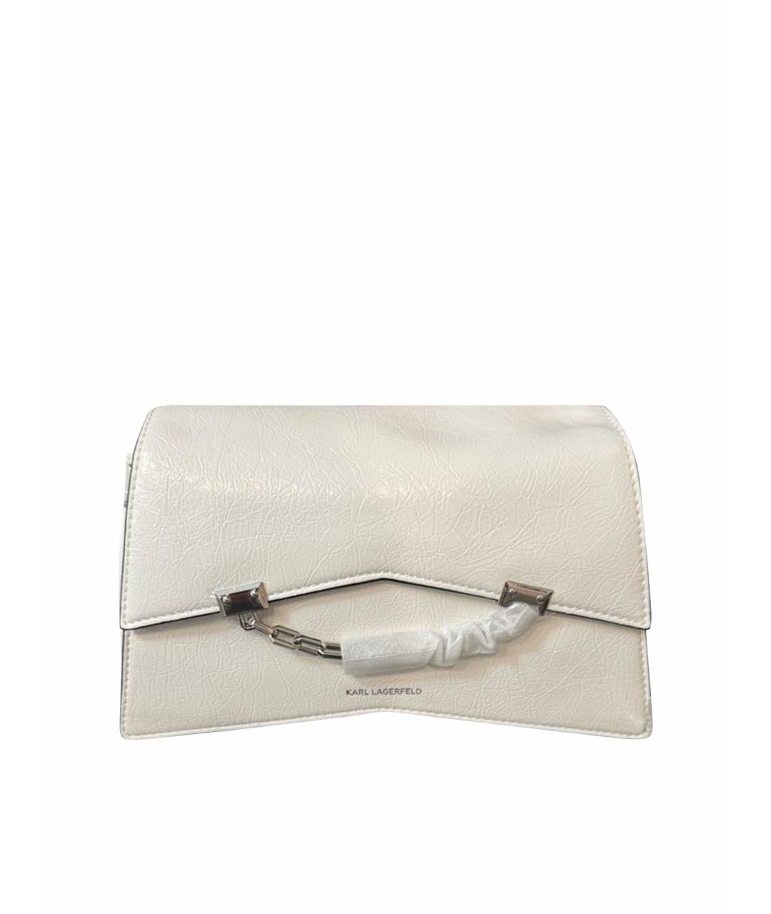 KARL LAGERFELD Белая сумка через плечо из искусственной кожи, фото 1