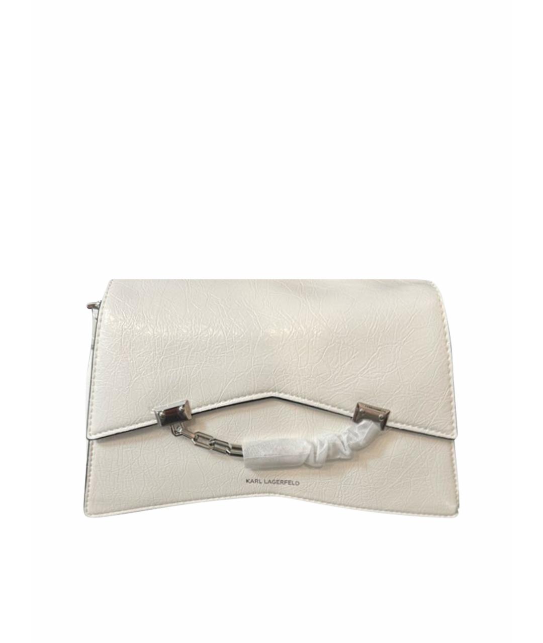 KARL LAGERFELD Белая сумка через плечо из искусственной кожи, фото 9