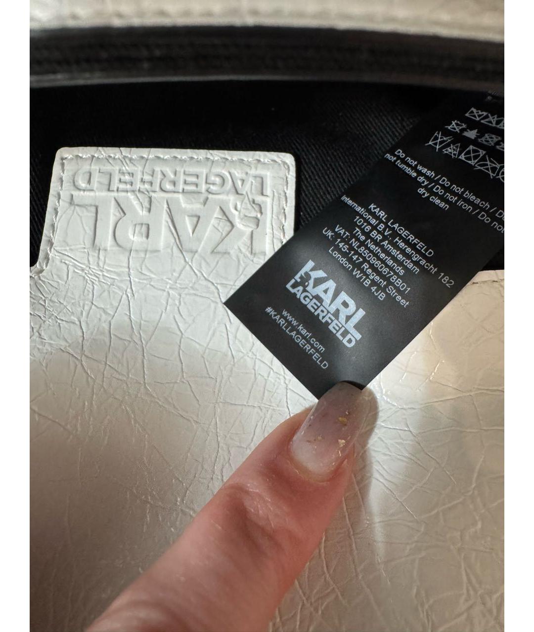 KARL LAGERFELD Белая сумка через плечо из искусственной кожи, фото 5