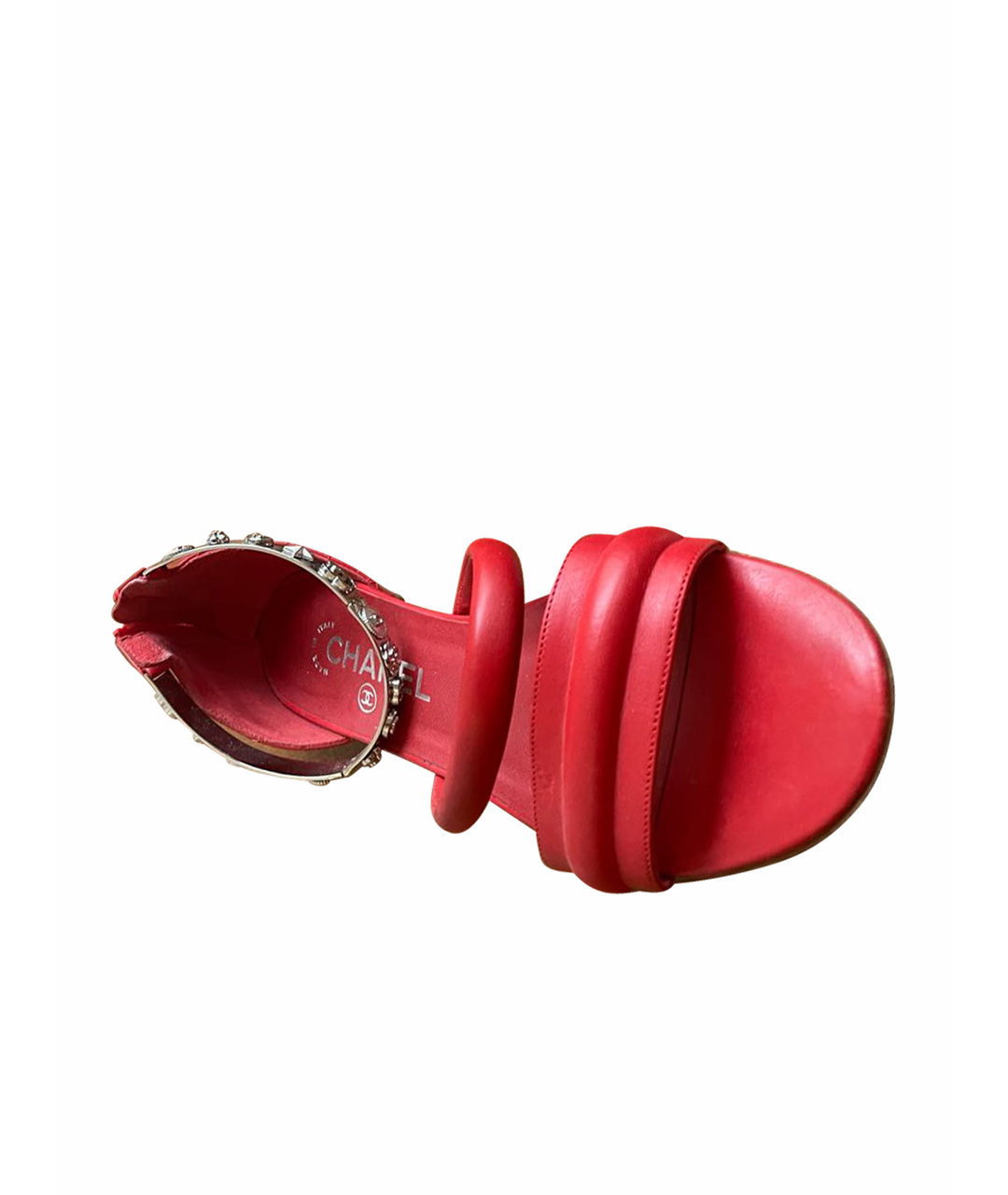 CHANEL PRE-OWNED Красные кожаные сандалии, фото 1