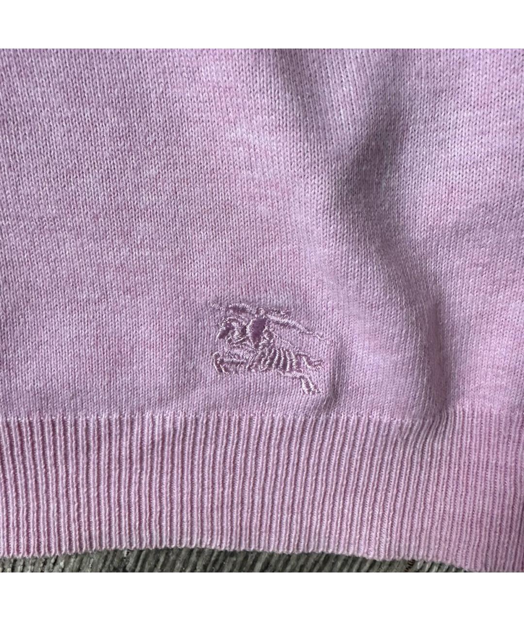 BURBERRY Розовый хлопковый джемпер / свитер, фото 7