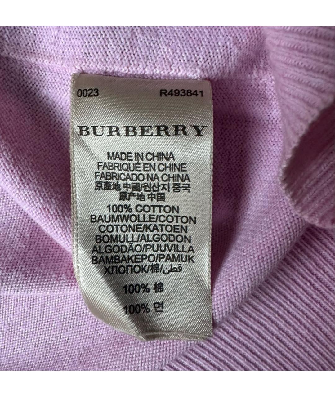 BURBERRY Розовый хлопковый джемпер / свитер, фото 4