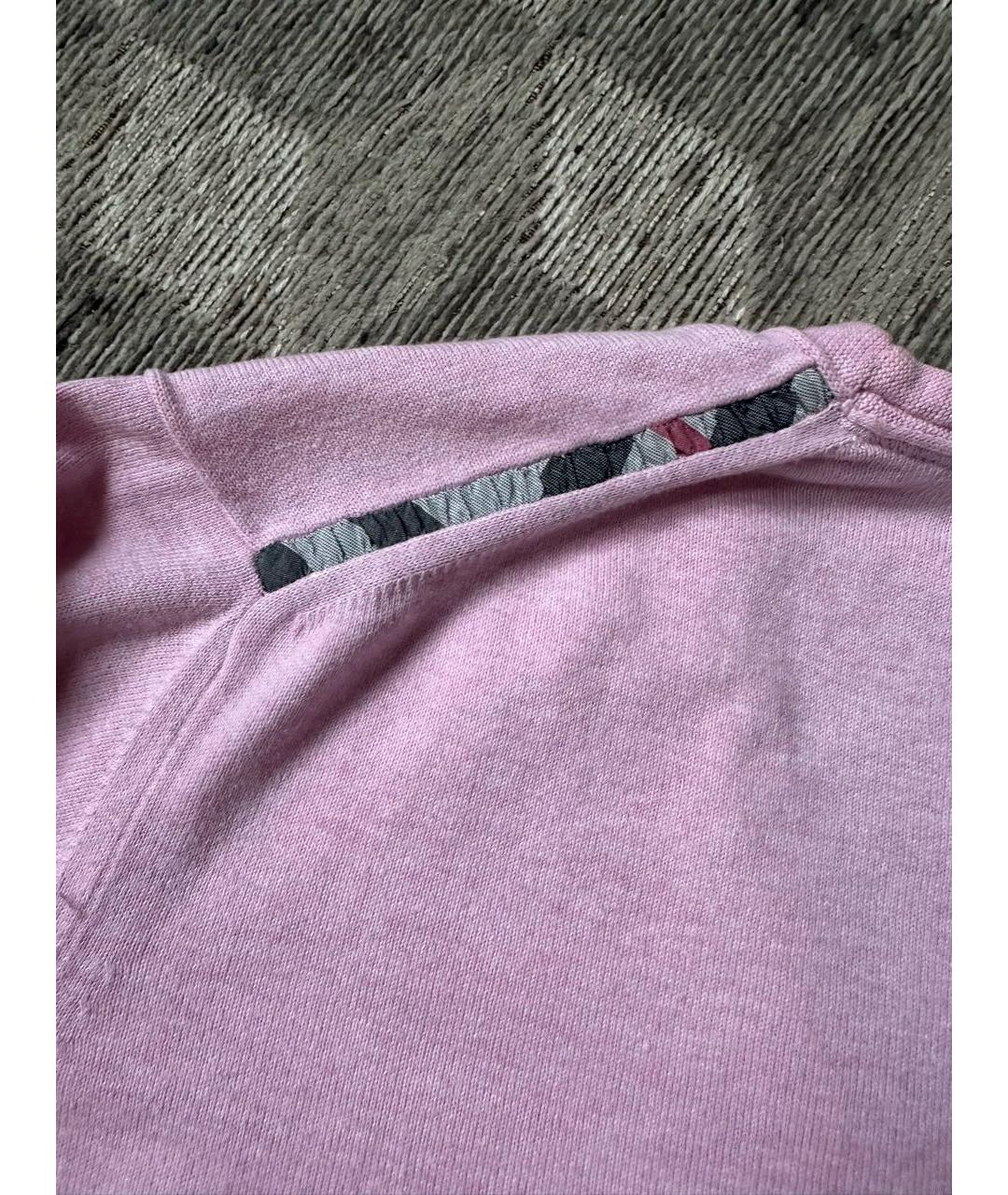 BURBERRY Розовый хлопковый джемпер / свитер, фото 6