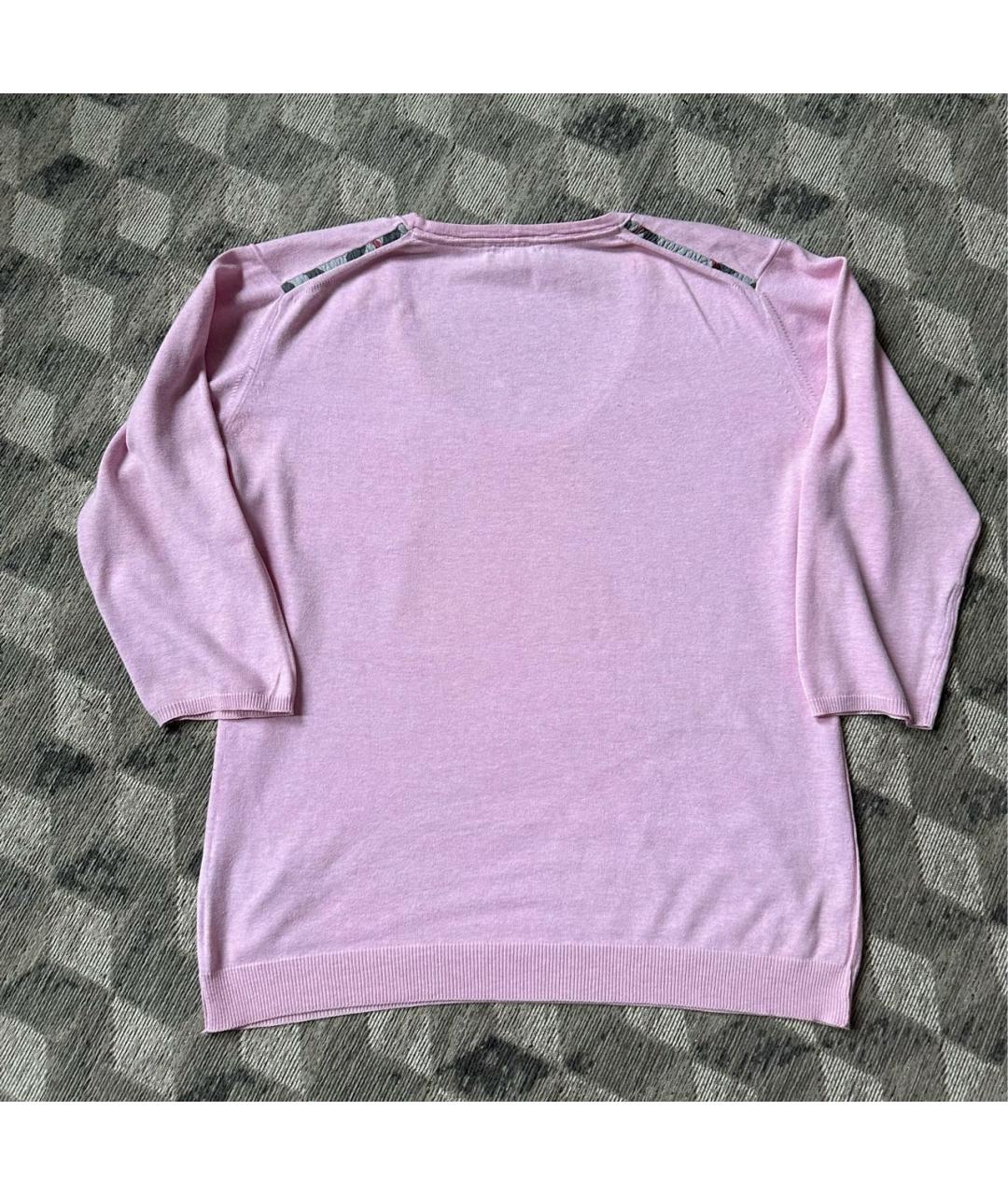 BURBERRY Розовый хлопковый джемпер / свитер, фото 2