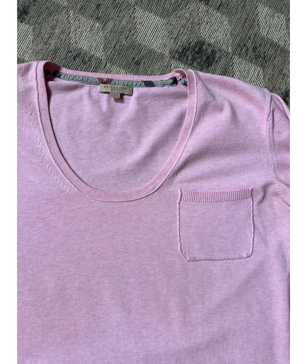 BURBERRY Розовый хлопковый джемпер / свитер, фото 8