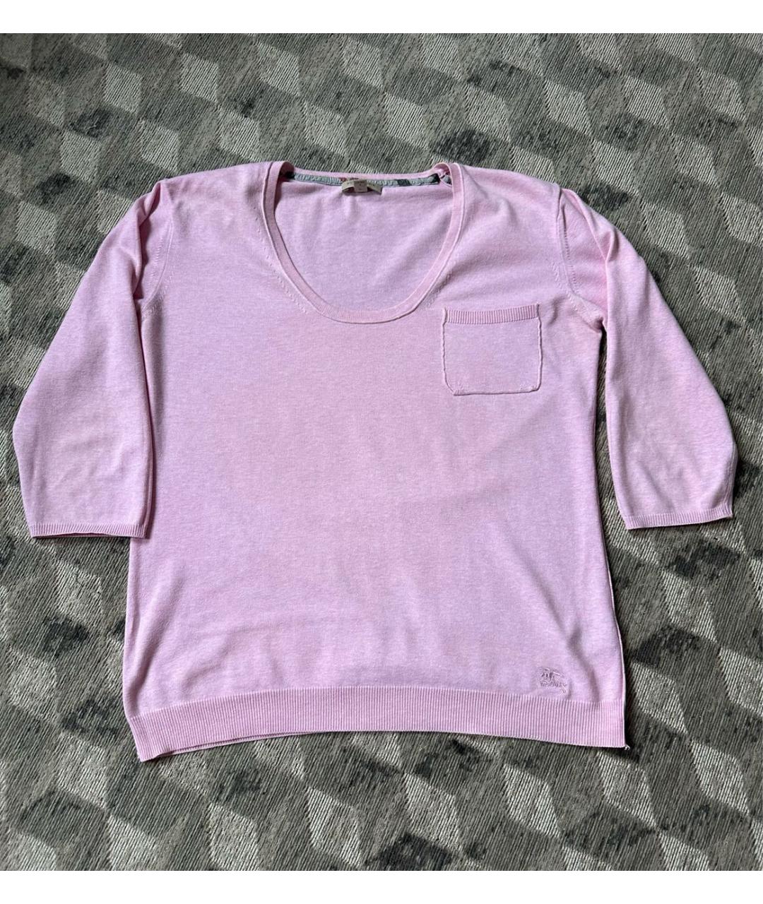 BURBERRY Розовый хлопковый джемпер / свитер, фото 9