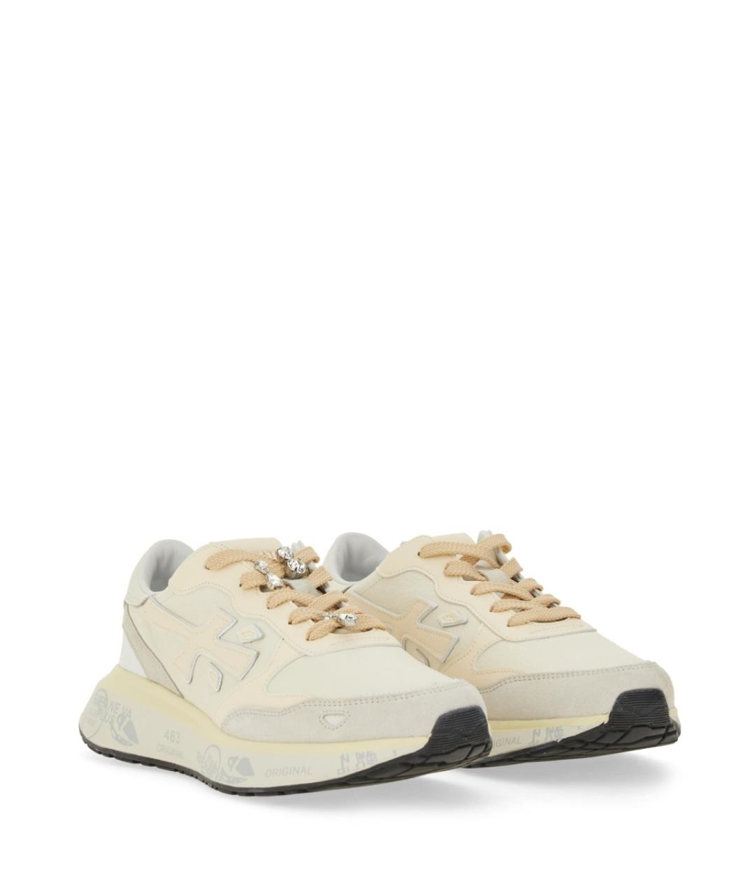 PREMIATA Бежевые кожаные кроссовки, фото 2