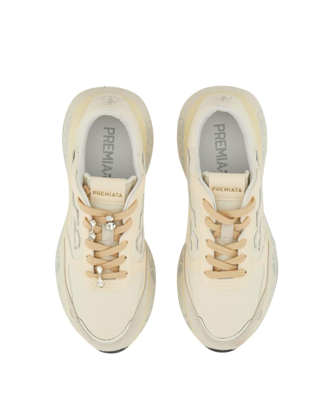 PREMIATA Бежевые кожаные кроссовки, фото 6