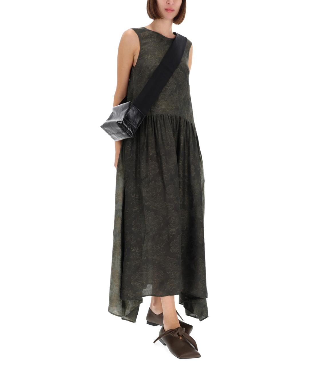 UMA WANG Зеленые вискозное повседневное платье, фото 2
