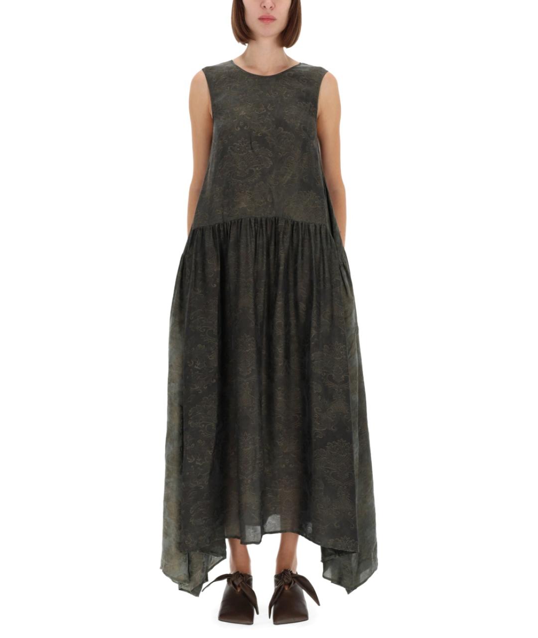 UMA WANG Зеленые вискозное повседневное платье, фото 4
