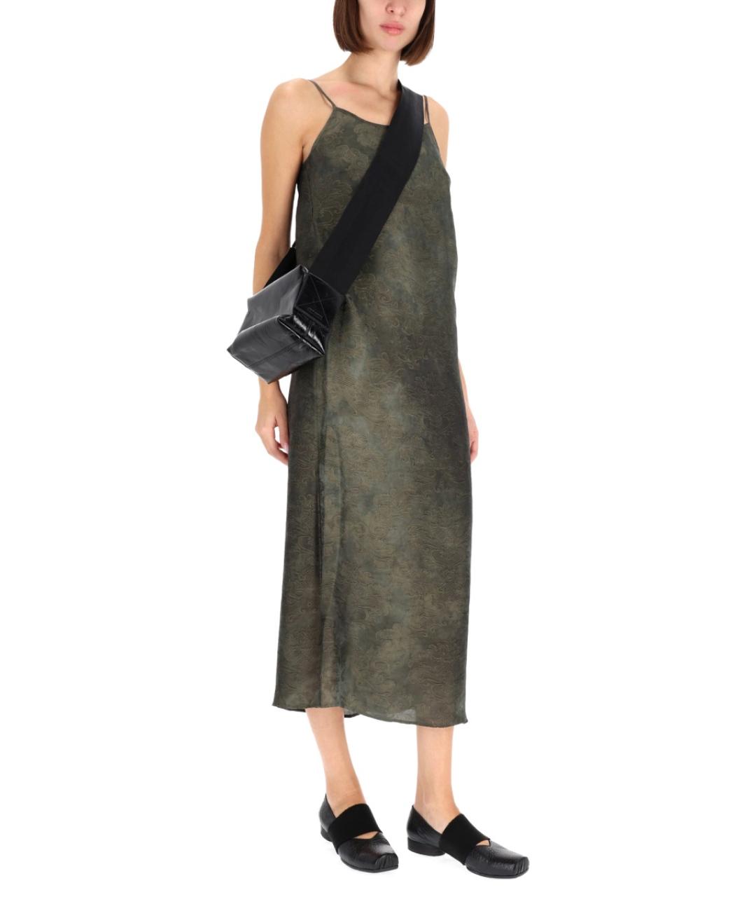 UMA WANG Зеленые вискозное повседневное платье, фото 2