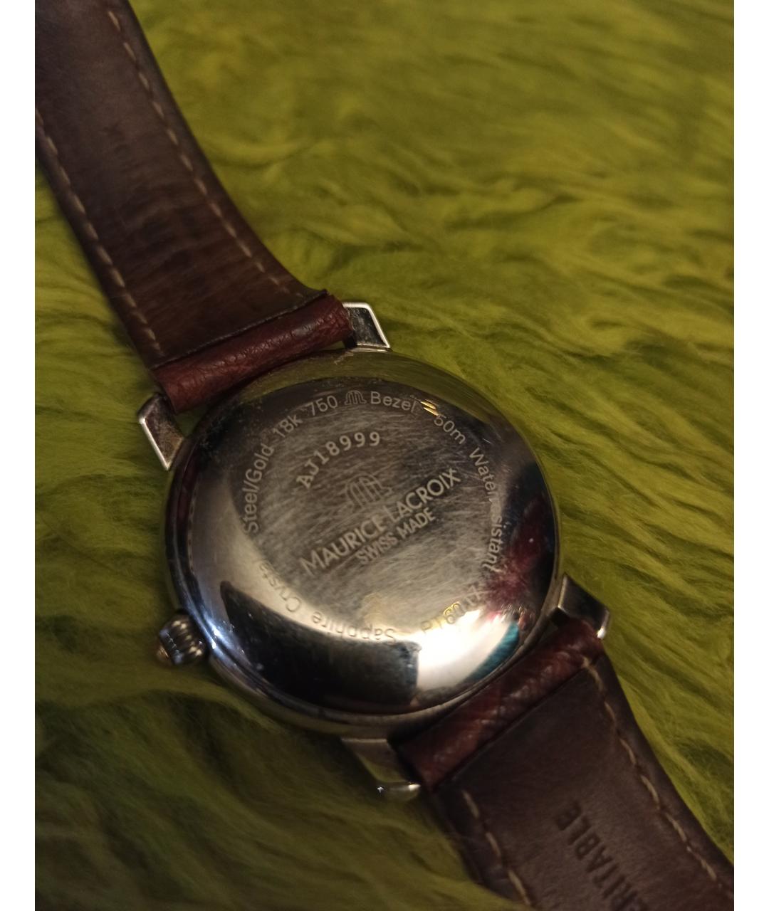 MAURICE LACROIX Коричневые часы из золота и стали, фото 3