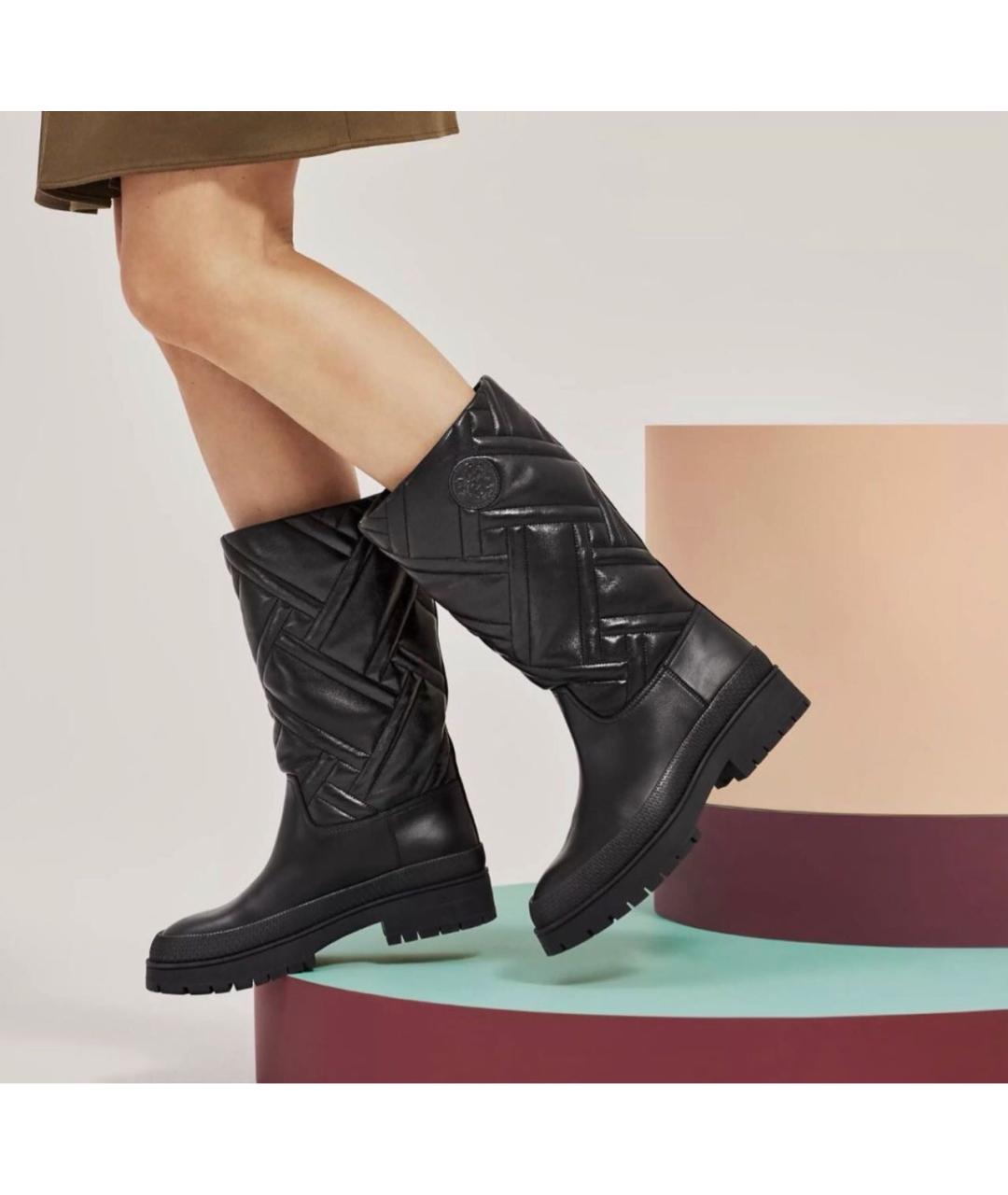 HERMES Черные кожаные сапоги, фото 5