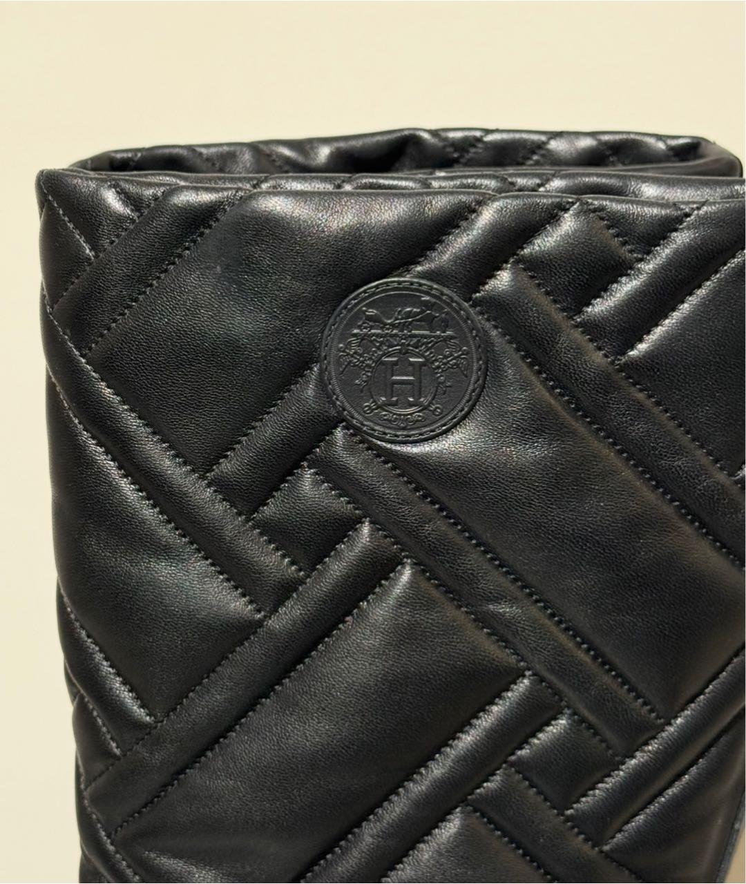 HERMES Черные кожаные сапоги, фото 7