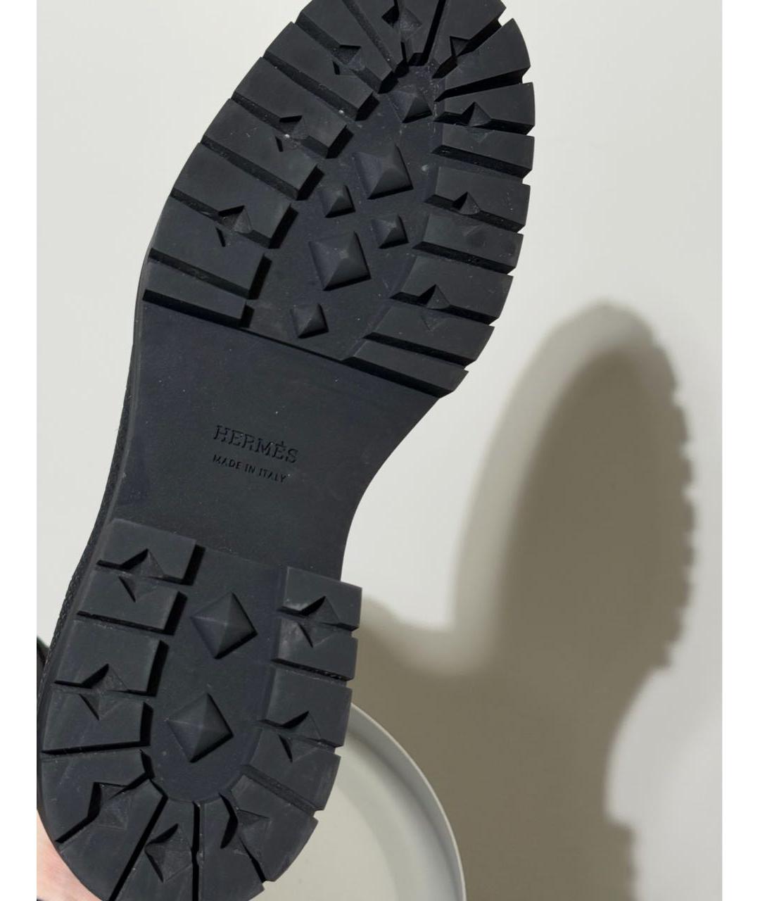 HERMES Черные кожаные сапоги, фото 6