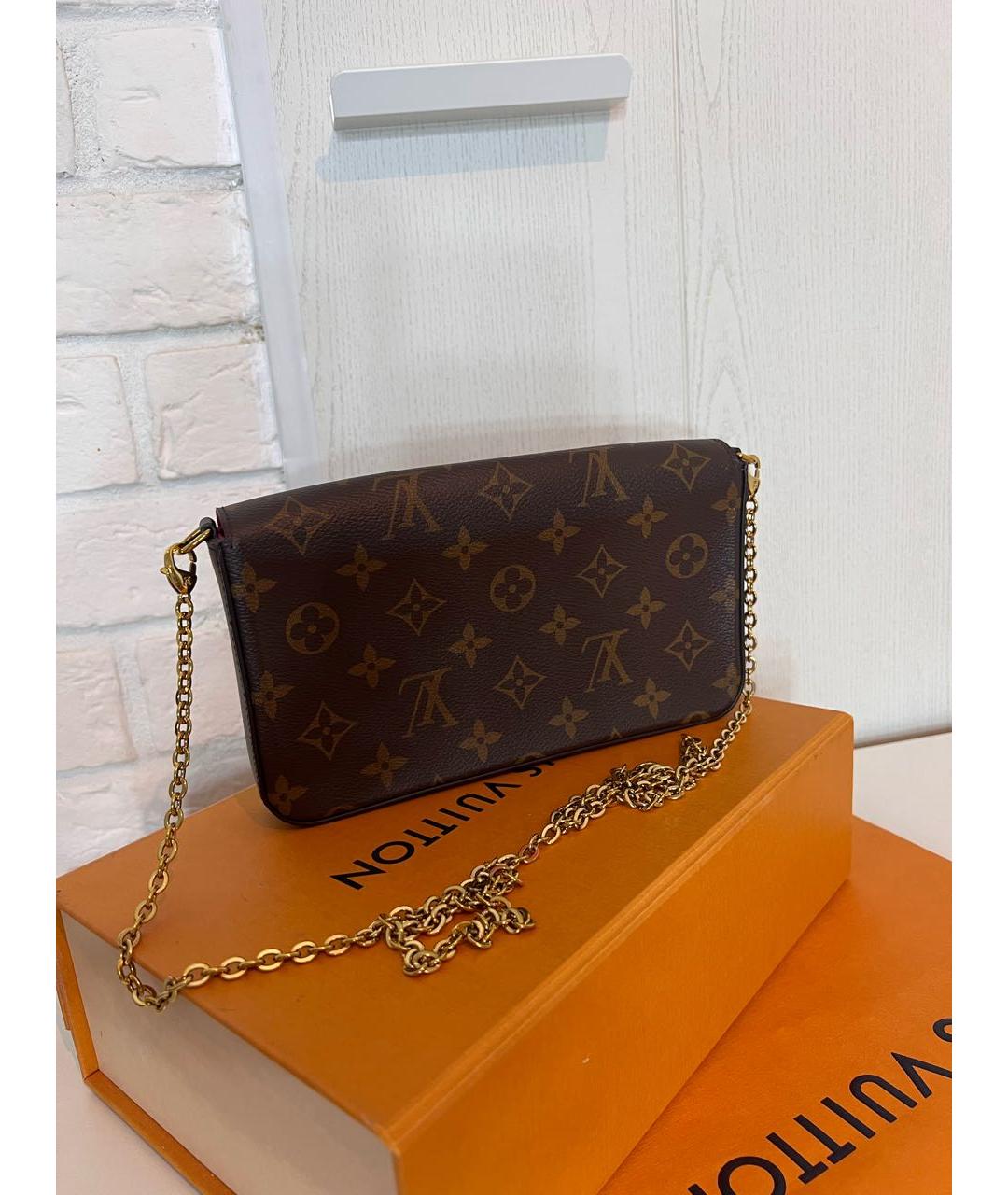 LOUIS VUITTON Коричневая кожаная сумка через плечо, фото 3