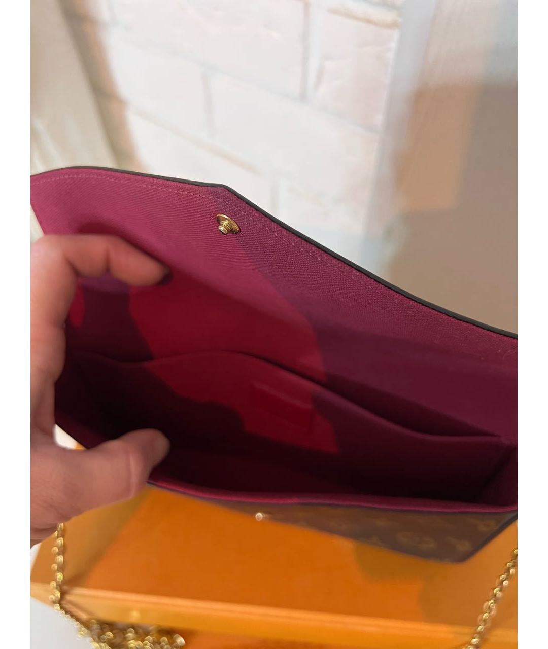 LOUIS VUITTON Коричневая кожаная сумка через плечо, фото 4