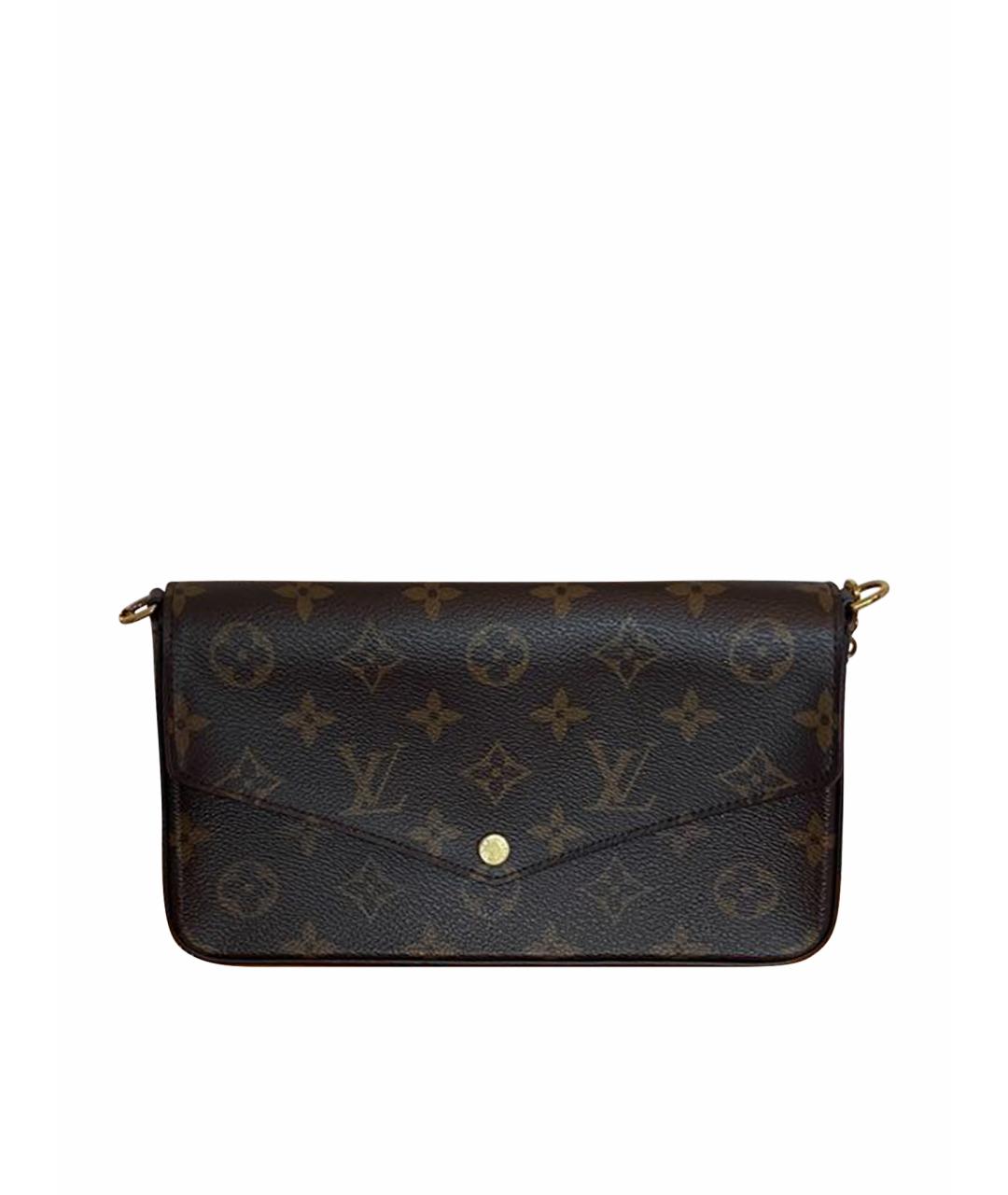 LOUIS VUITTON Коричневая кожаная сумка через плечо, фото 1