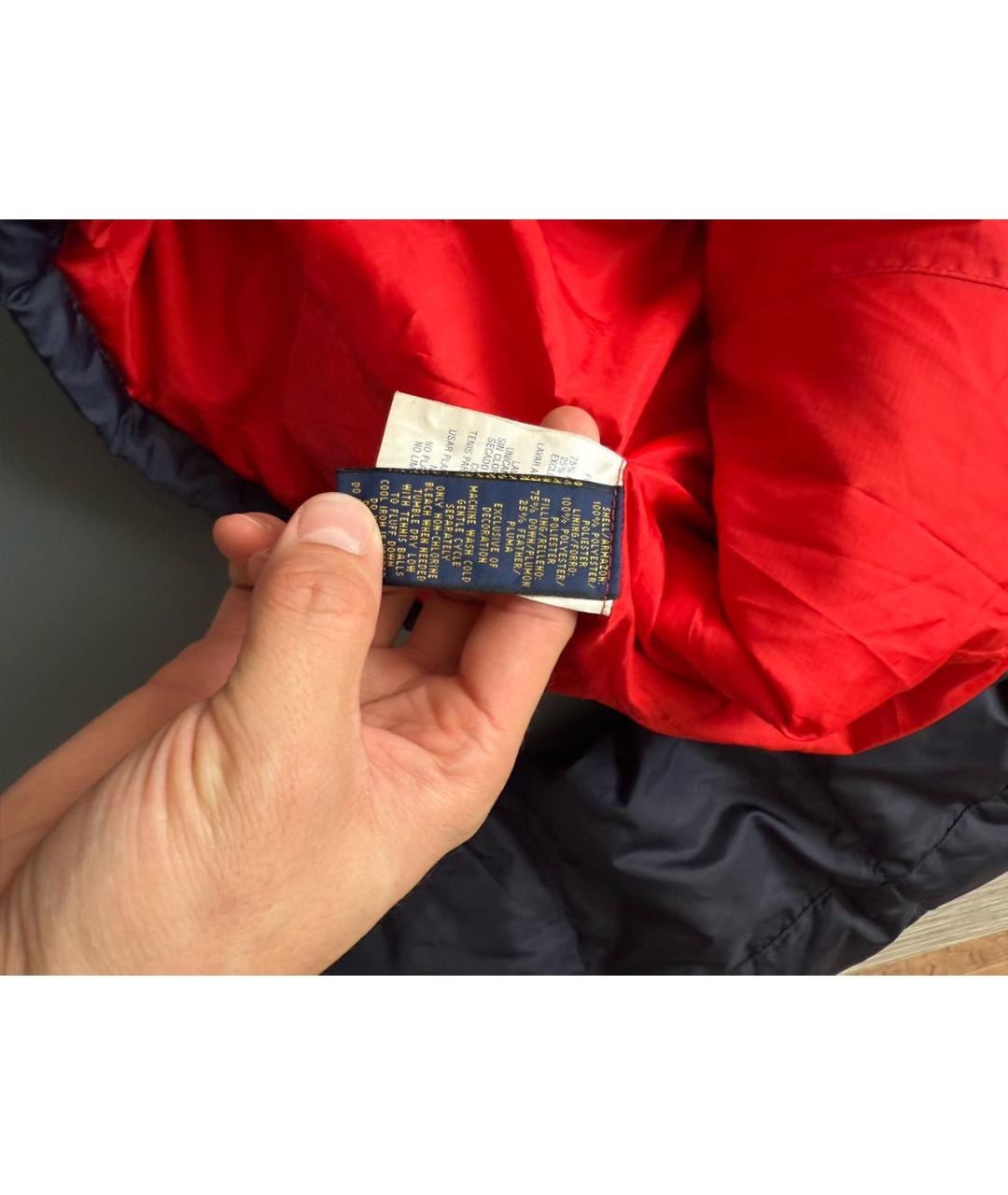 POLO RALPH LAUREN Темно-синий полиэстеровый пуховик, фото 4