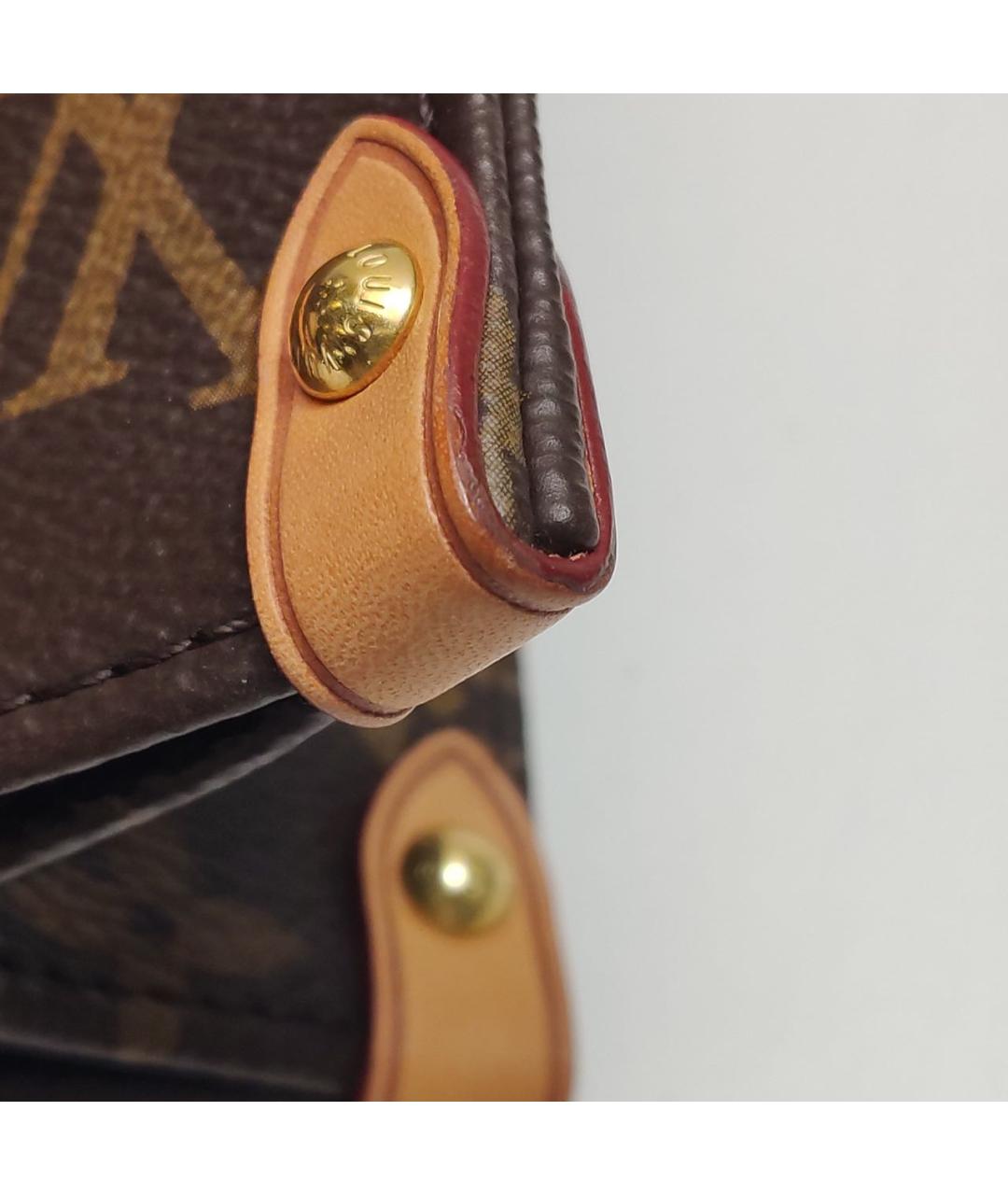 LOUIS VUITTON Коричневая кожаная сумка с короткими ручками, фото 8