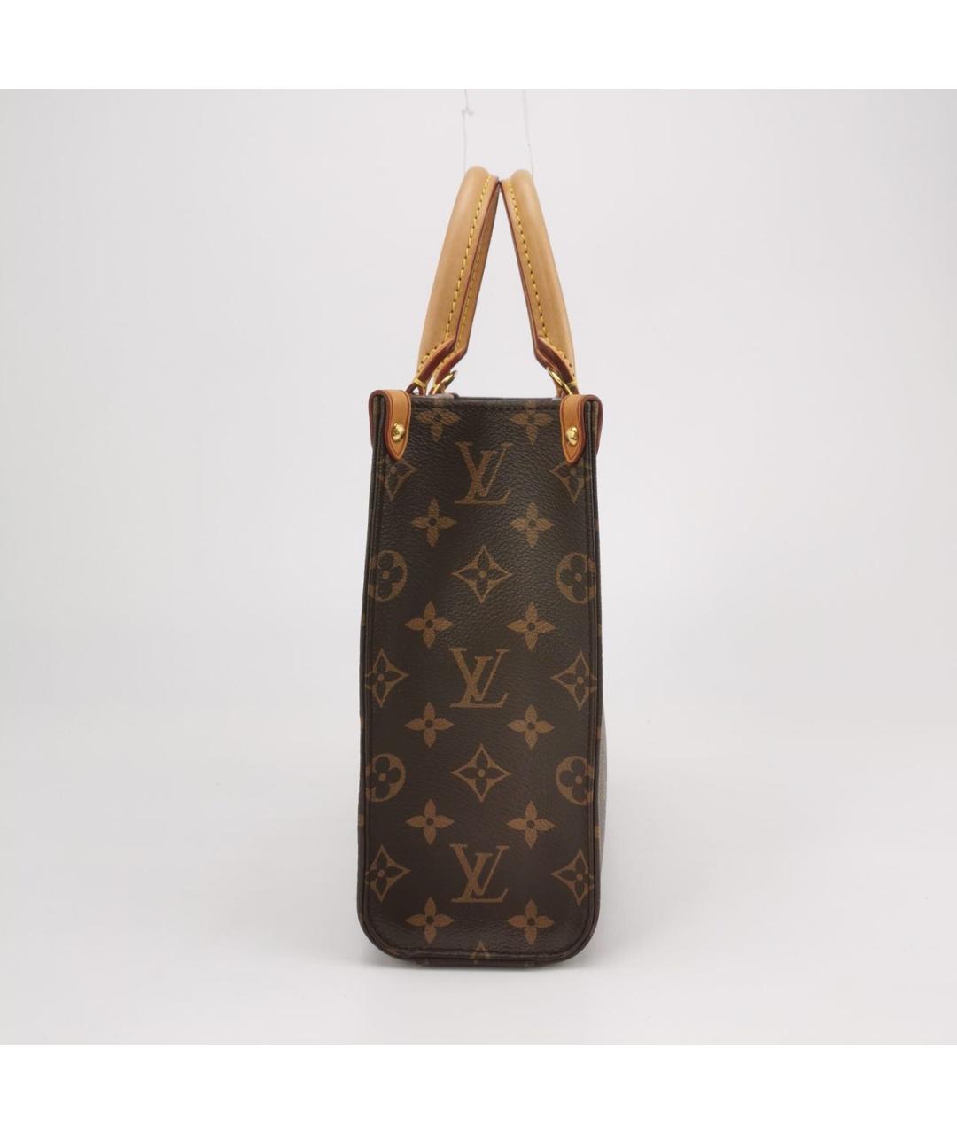 LOUIS VUITTON Коричневая кожаная сумка с короткими ручками, фото 2