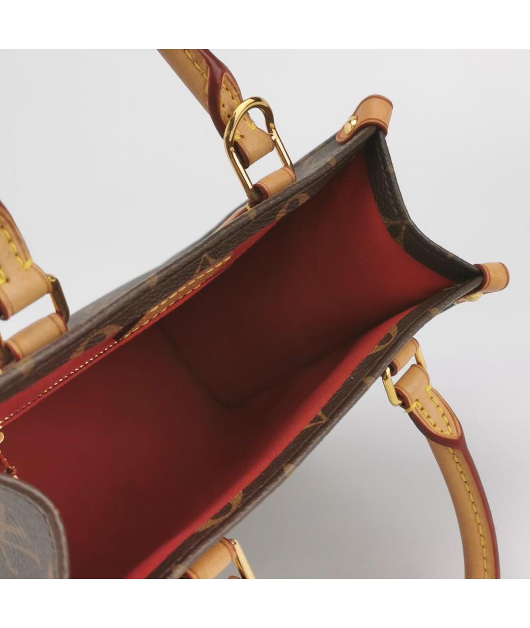 LOUIS VUITTON Коричневая кожаная сумка с короткими ручками, фото 6
