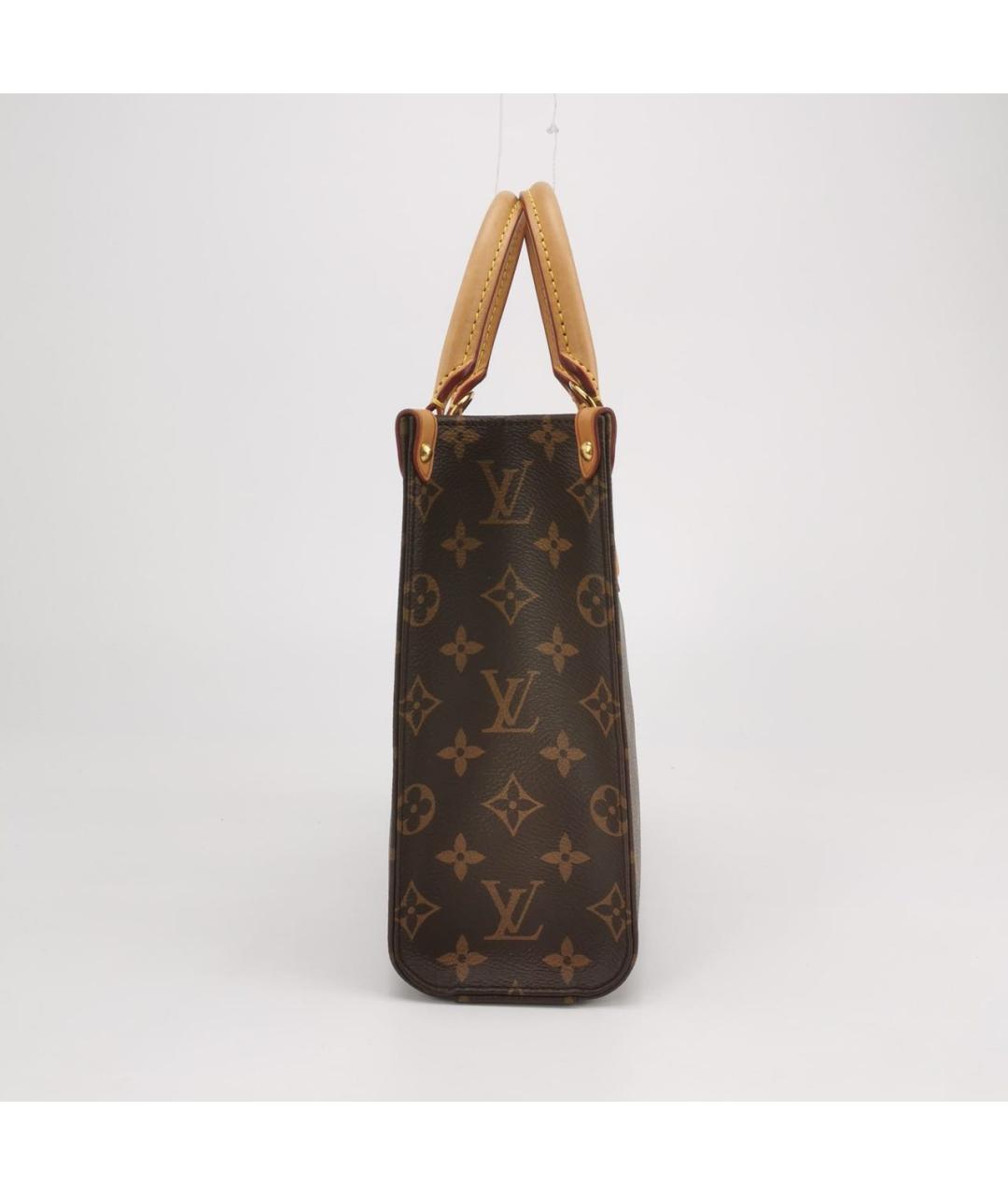 LOUIS VUITTON Коричневая кожаная сумка с короткими ручками, фото 3