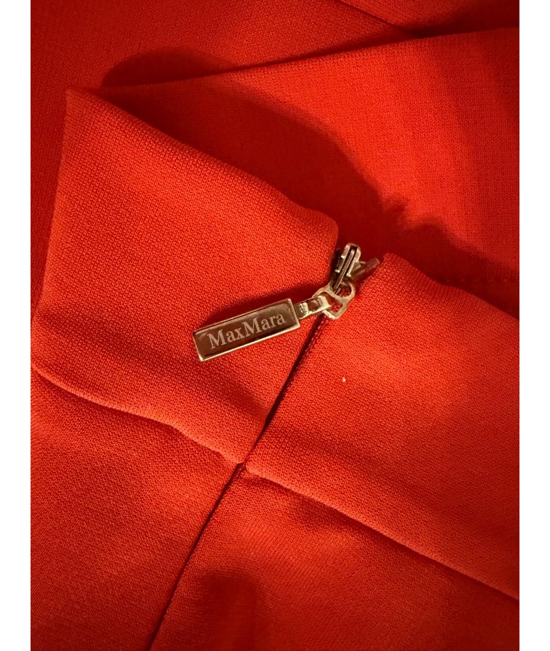 MAX MARA Оранжевое полиэстеровые брюки узкие, фото 2