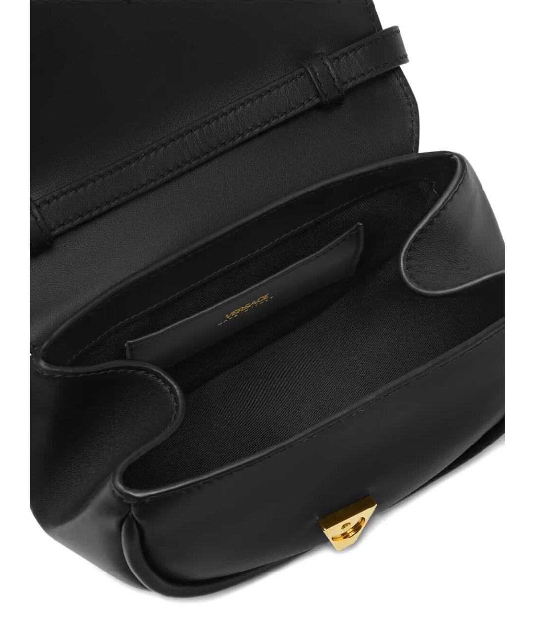 VERSACE Черная кожаная сумка через плечо, фото 5