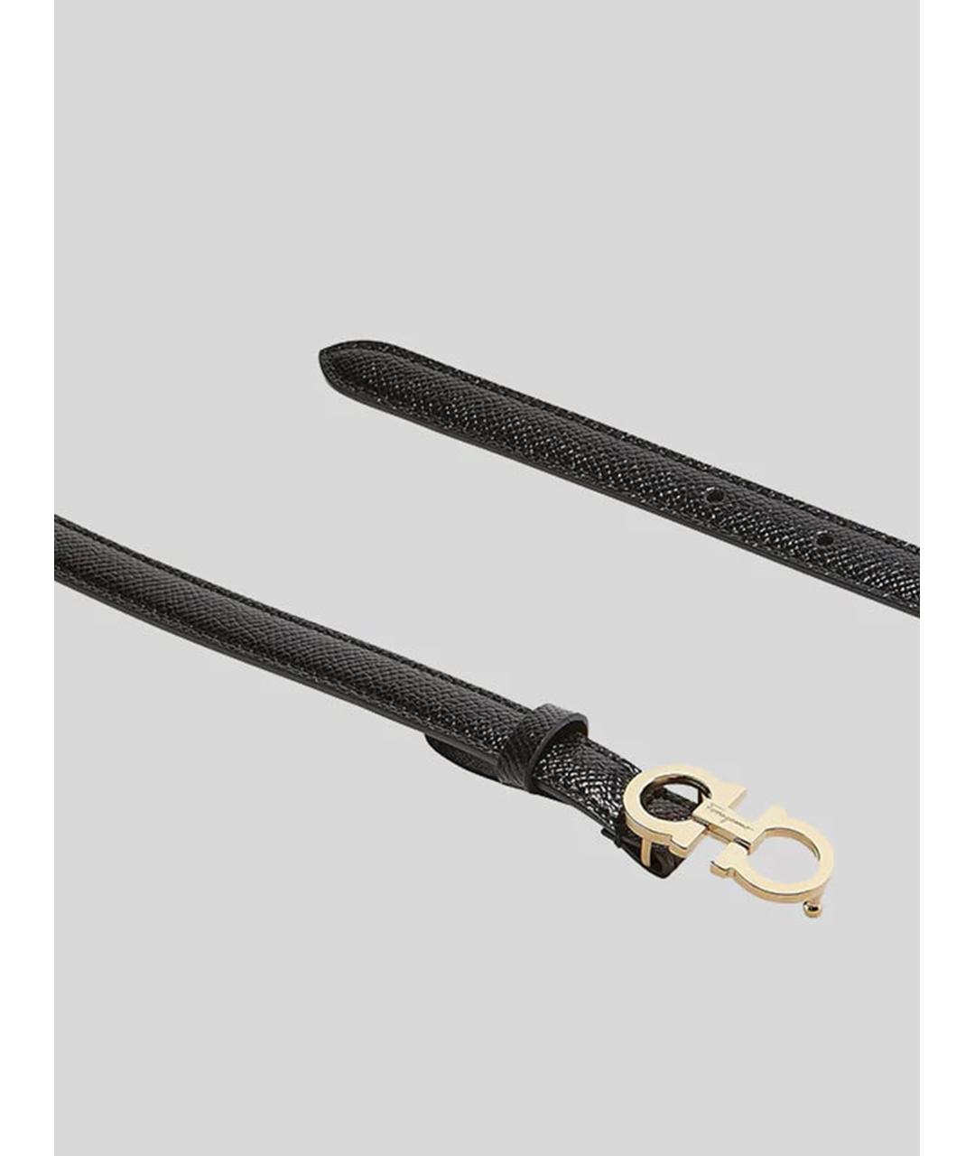 FERRAGAMO Черный кожаный ремень, фото 3