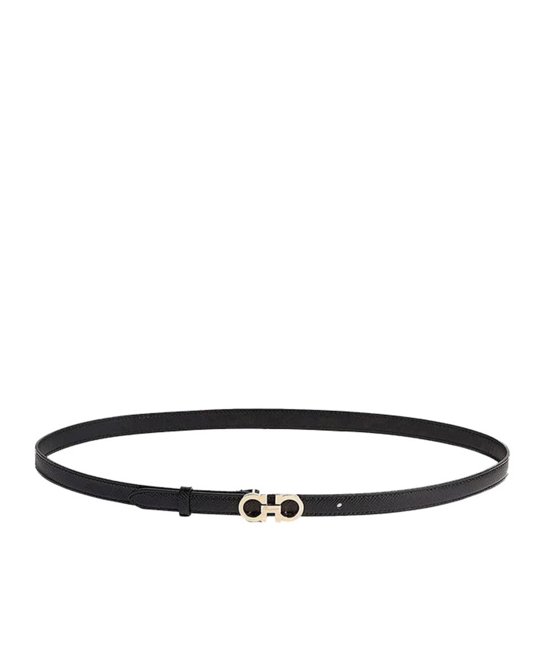 FERRAGAMO Черный кожаный ремень, фото 1