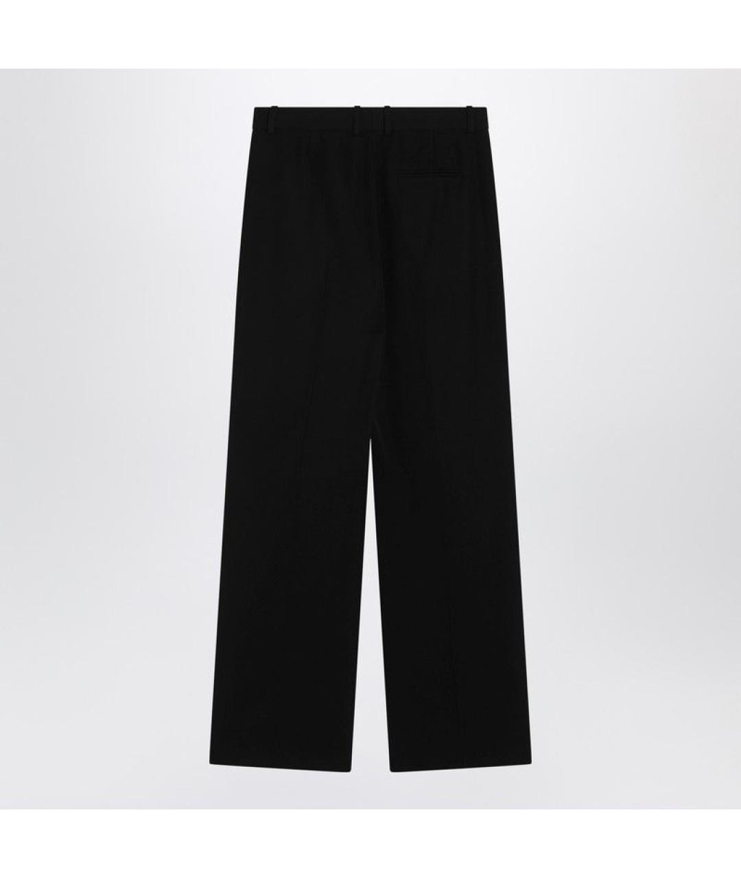 THE ROW Черные шерстяные прямые брюки, фото 2