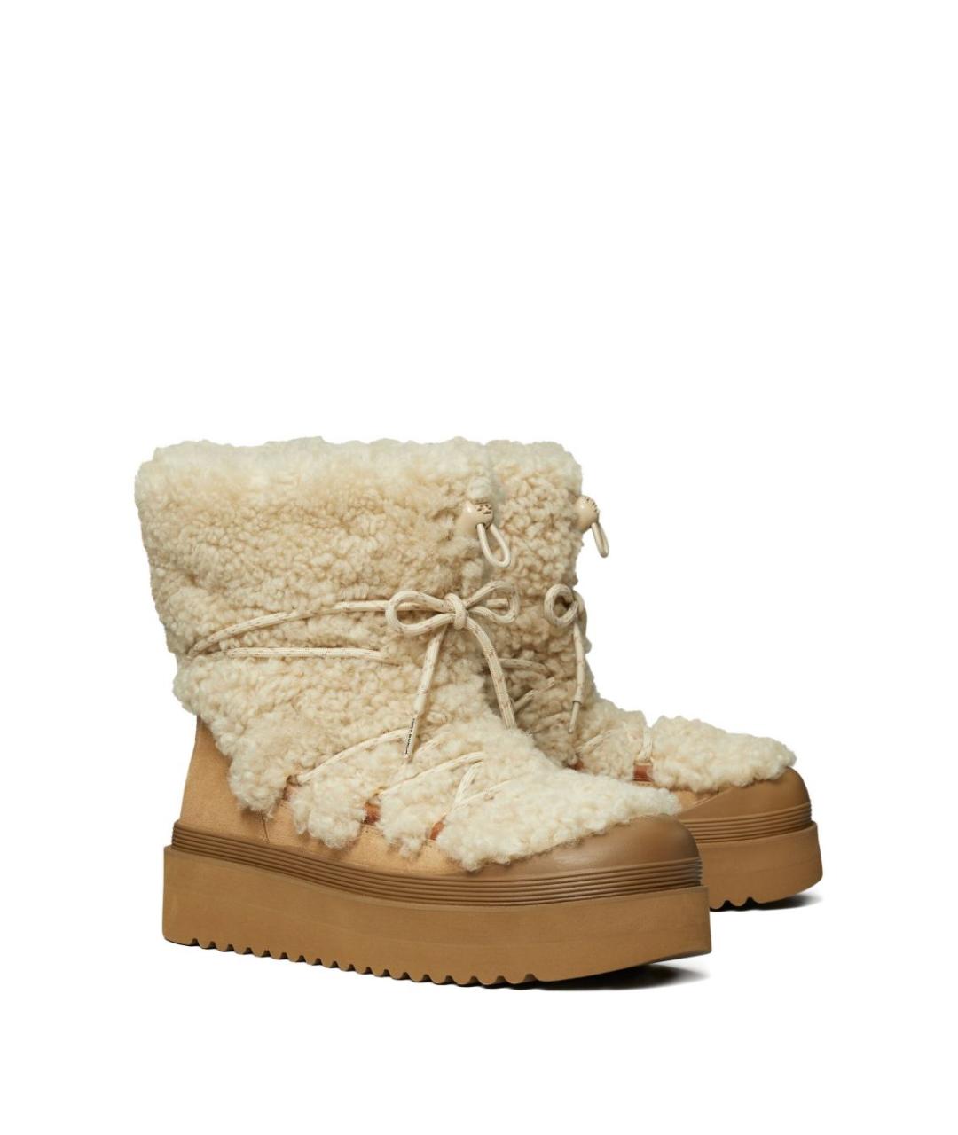 TORY BURCH Бежевые замшевые ботинки, фото 2