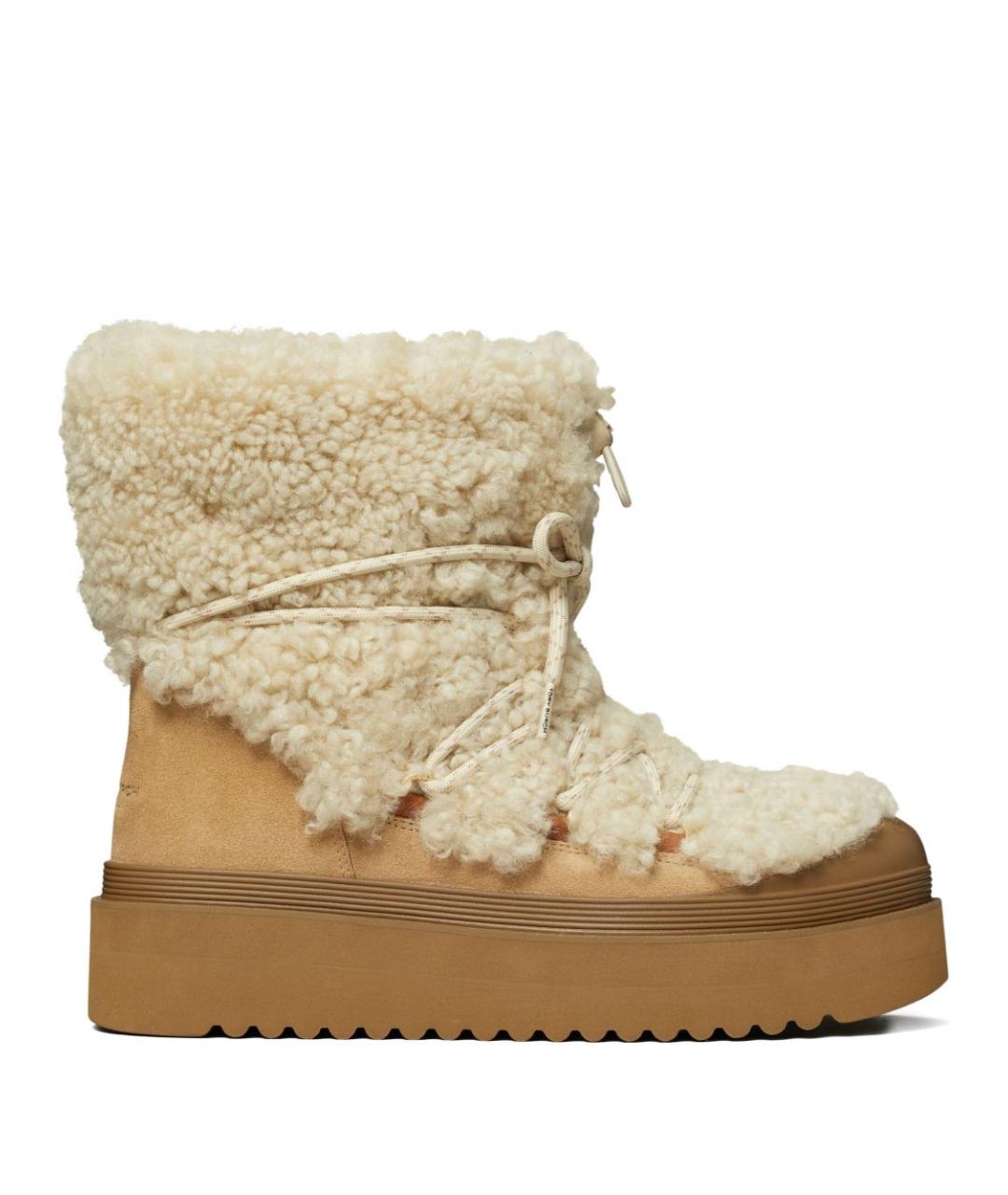 TORY BURCH Бежевые замшевые ботинки, фото 1