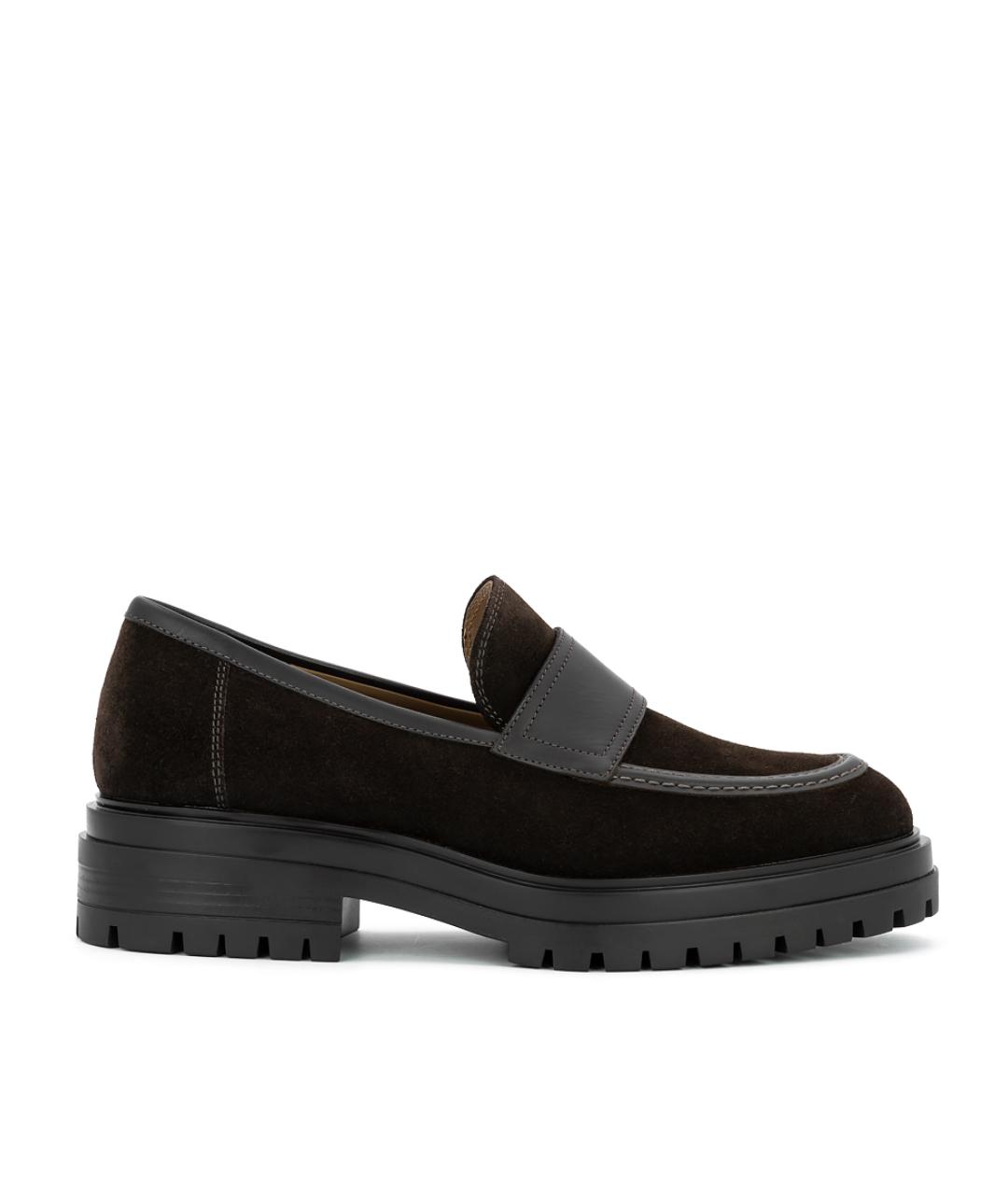 GIANVITO ROSSI Коричневые замшевые лоферы, фото 1