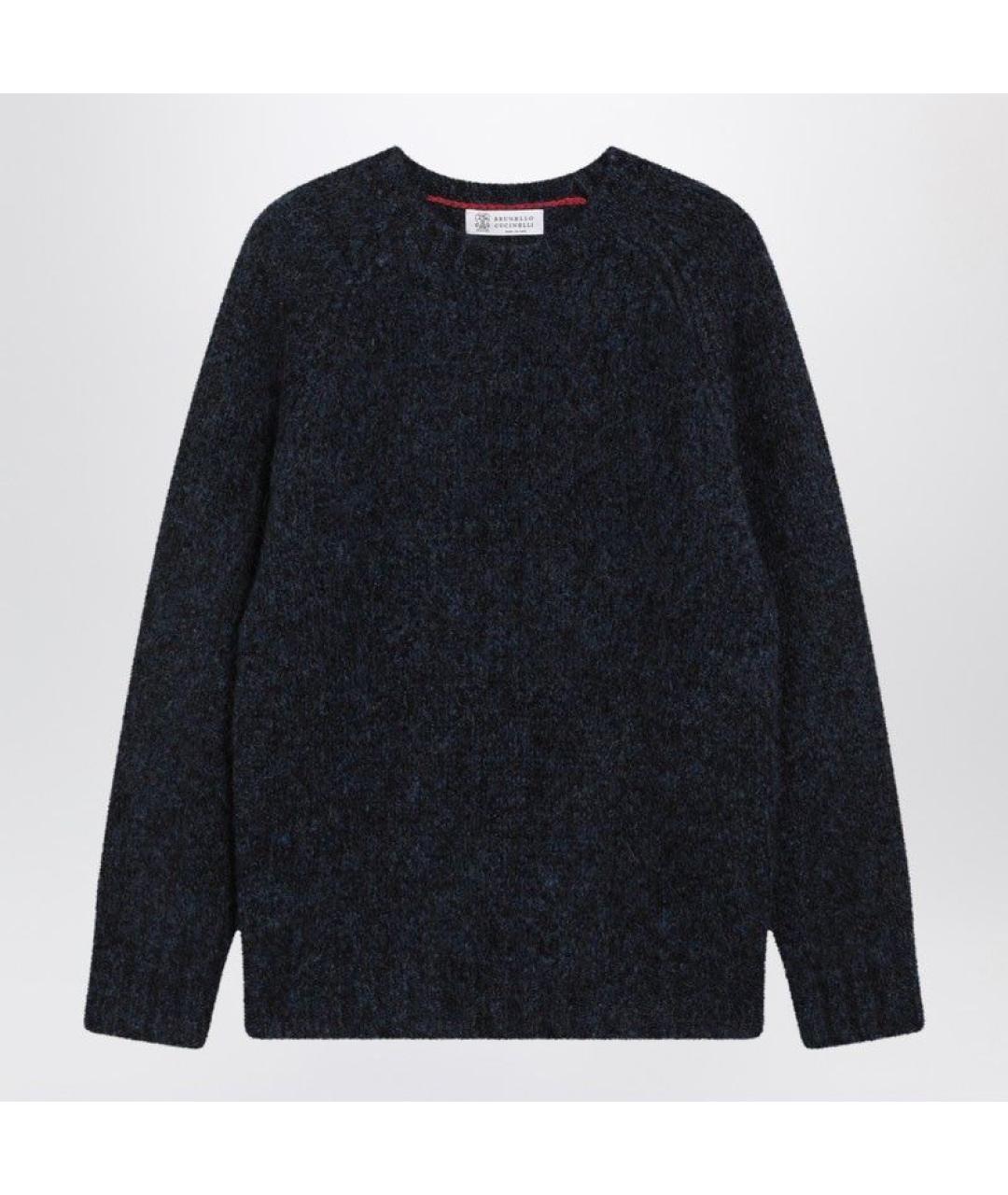 BRUNELLO CUCINELLI Темно-синий шерстяной джемпер / свитер, фото 3