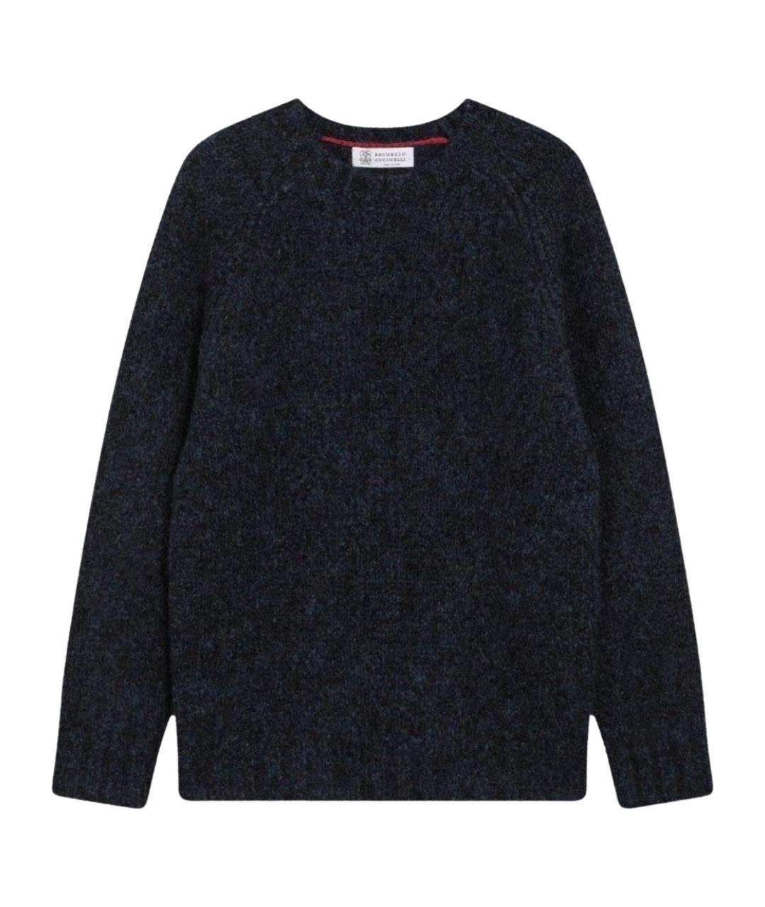 BRUNELLO CUCINELLI Темно-синий шерстяной джемпер / свитер, фото 1