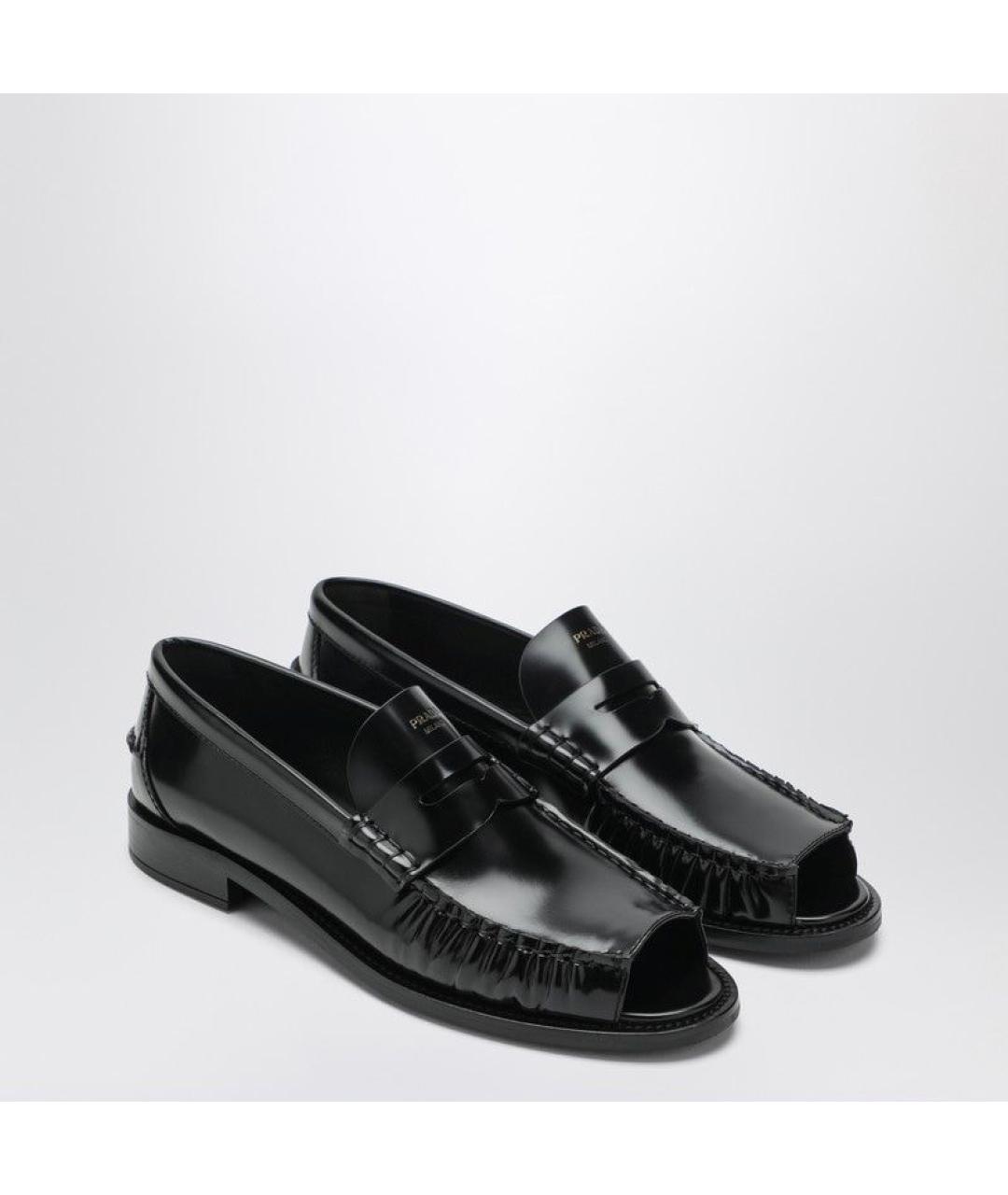 PRADA Черные кожаные лоферы, фото 2