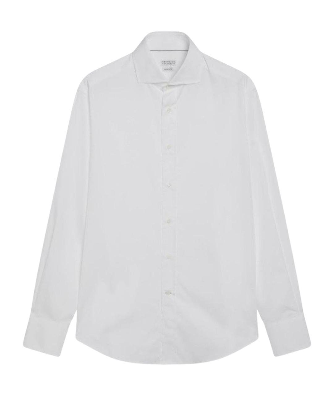 BRUNELLO CUCINELLI Белая хлопковая кэжуал рубашка, фото 1