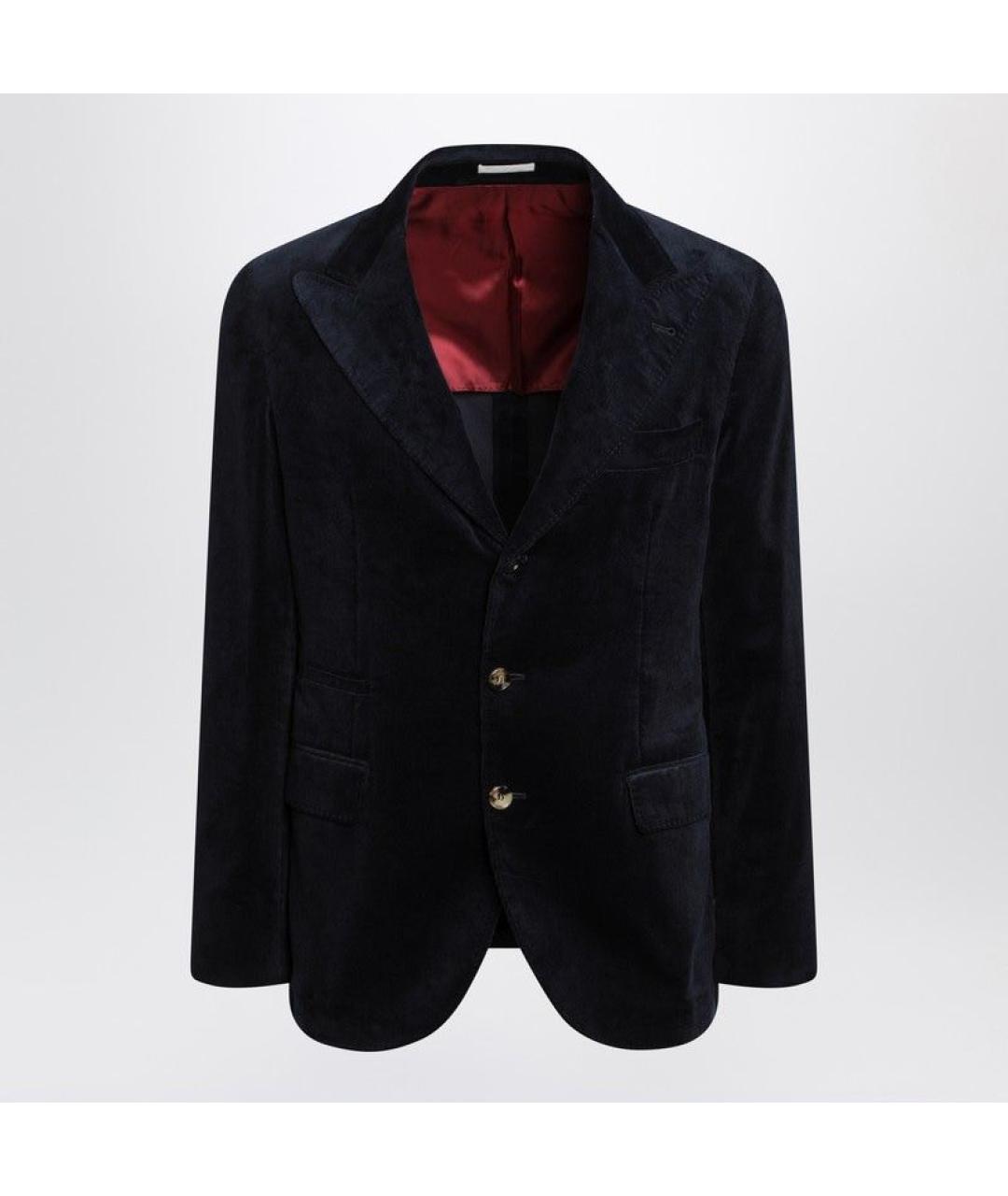 BRUNELLO CUCINELLI Темно-синий хлопковый пиджак, фото 3