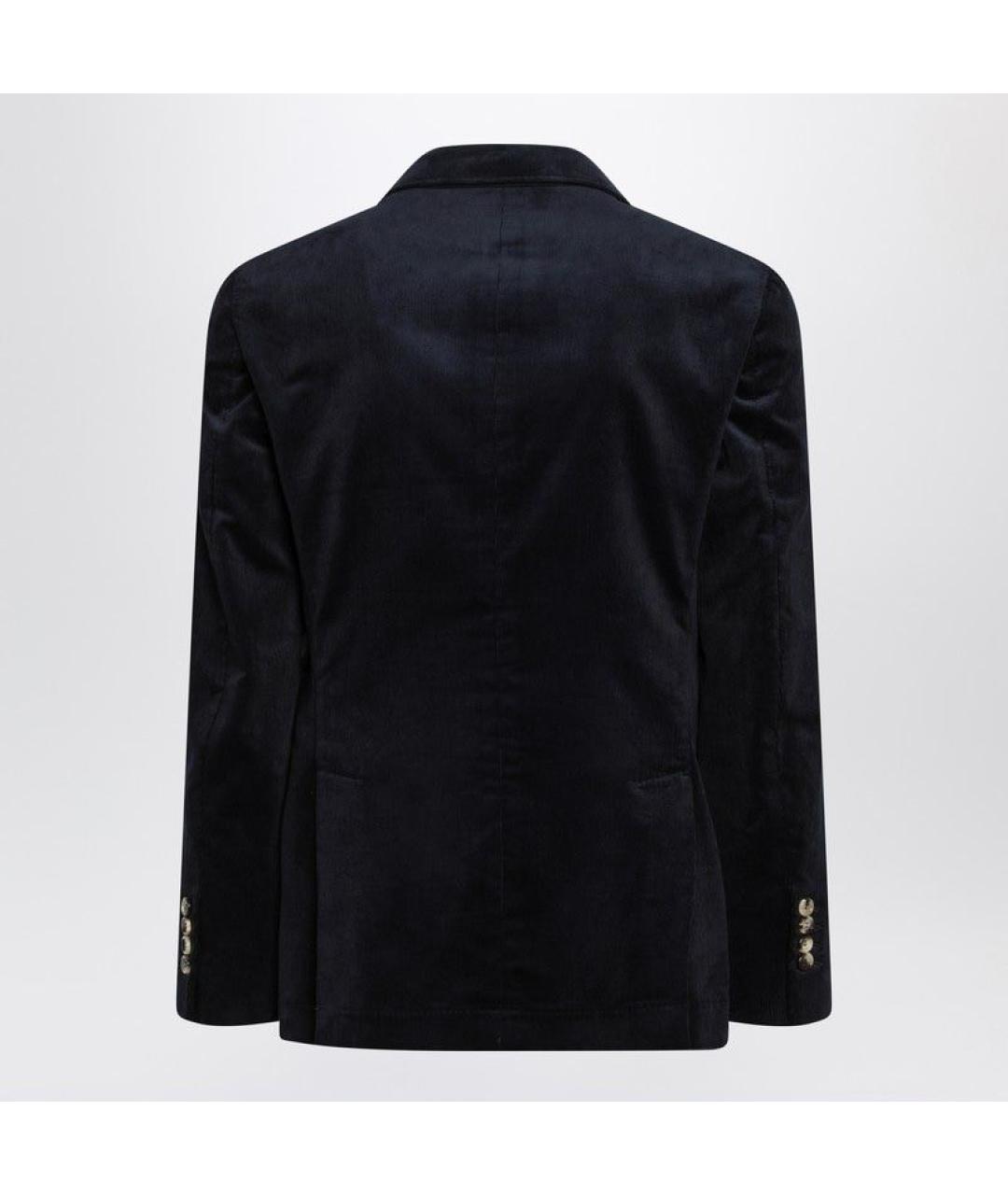 BRUNELLO CUCINELLI Темно-синий хлопковый пиджак, фото 2
