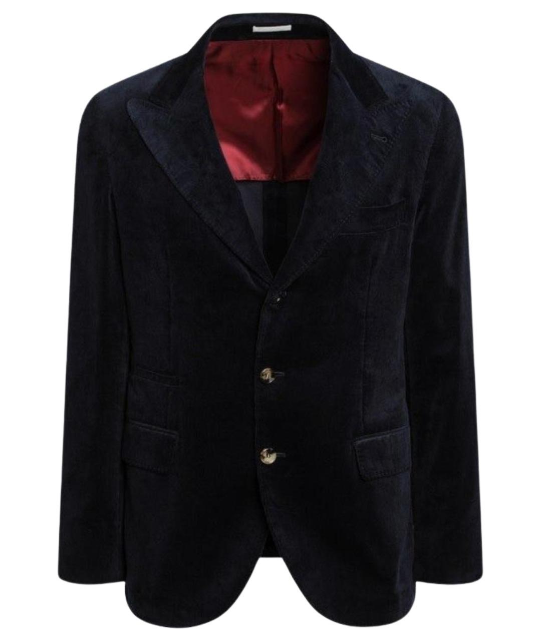 BRUNELLO CUCINELLI Темно-синий хлопковый пиджак, фото 1