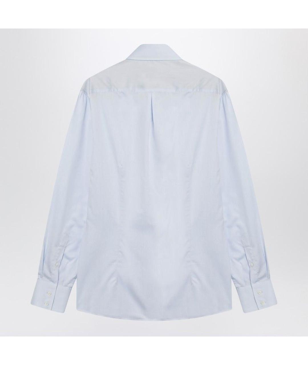 BRUNELLO CUCINELLI Голубая хлопковая кэжуал рубашка, фото 2