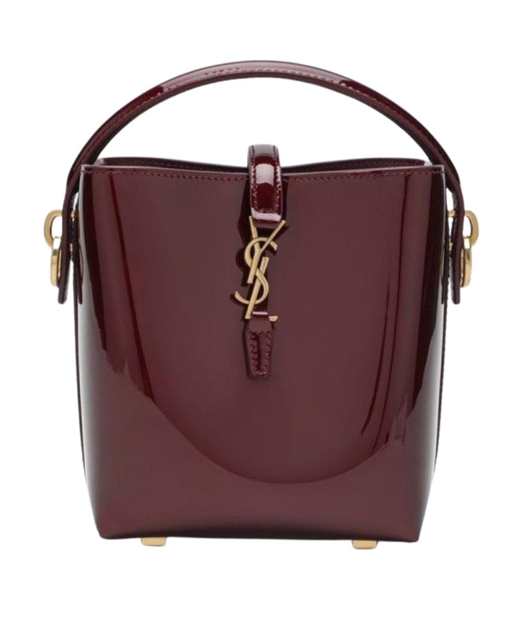 SAINT LAURENT Бордовая сумка через плечо из лакированной кожи, фото 1