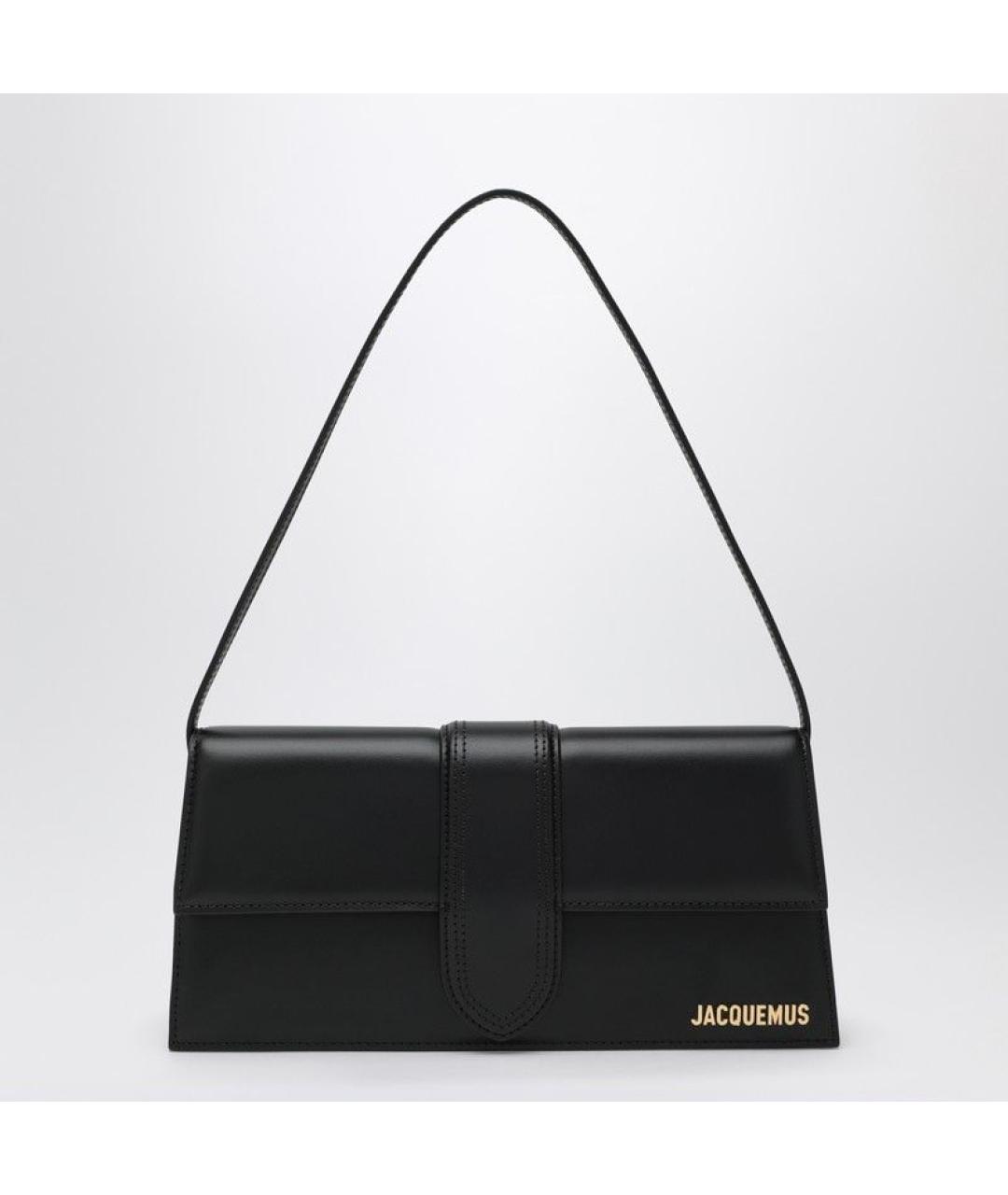 JACQUEMUS Черная кожаная сумка через плечо, фото 3