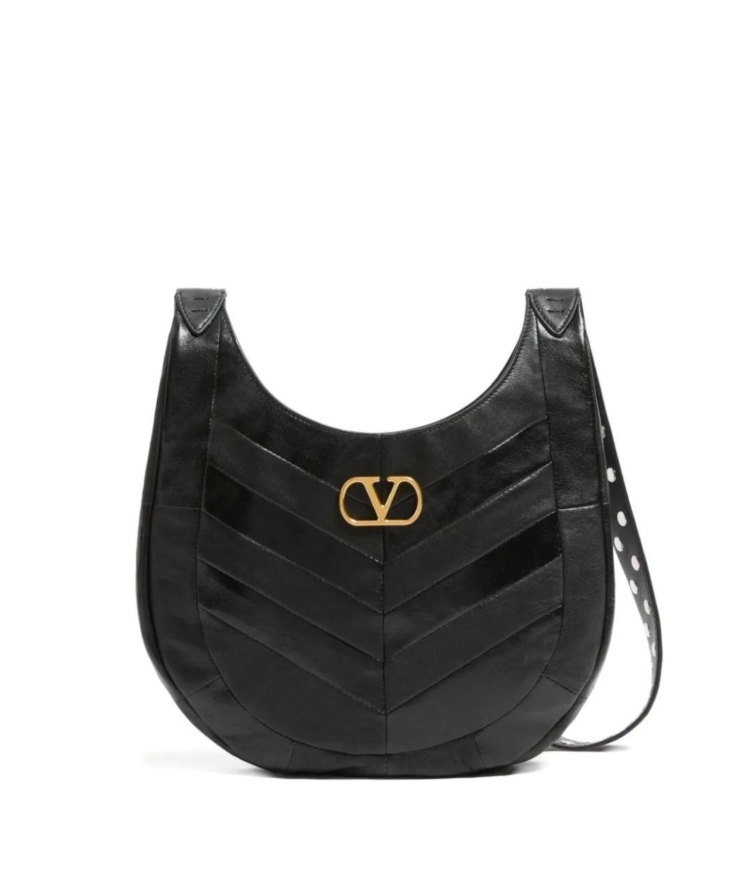 VALENTINO Черная кожаная сумка через плечо, фото 1