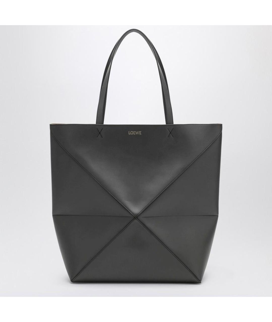 LOEWE Серая кожаная сумка тоут, фото 3